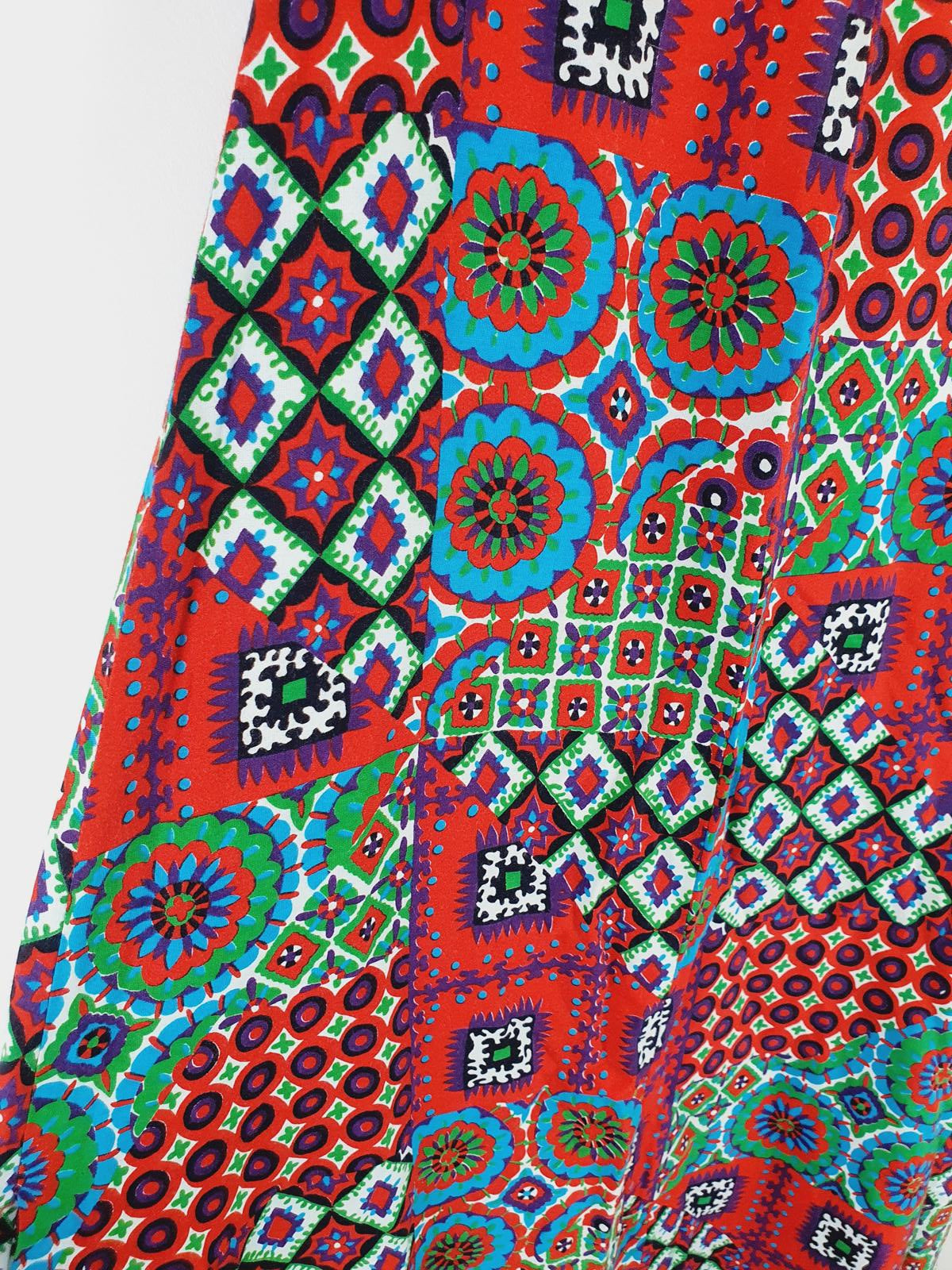 Womens Vintage retro 70s 1970s Boho Long Maxi Aline skirt funky XXS UK4