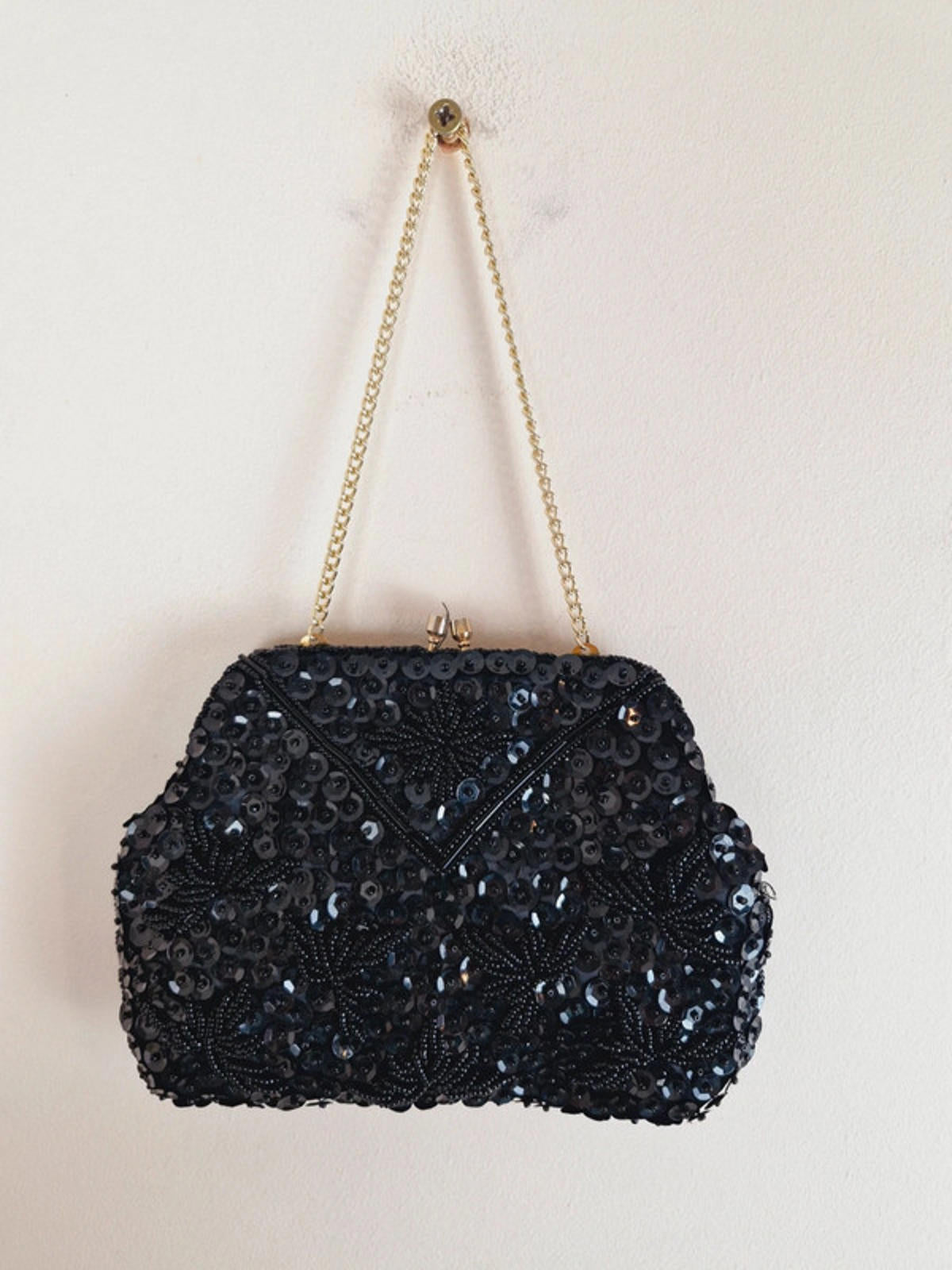 Black & Gold Sequin Bag