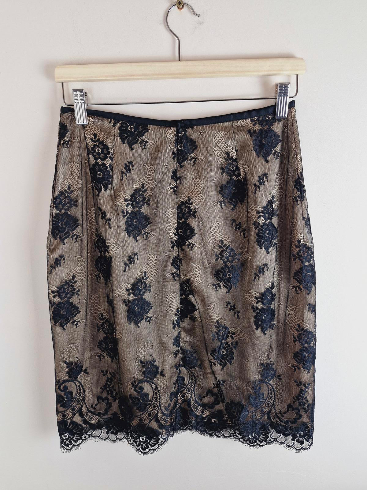 90s Lace Slip Skirt S