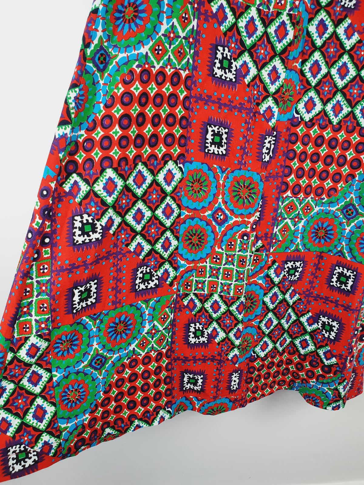 Womens Vintage retro 70s 1970s Boho Long Maxi Aline skirt funky XXS UK4