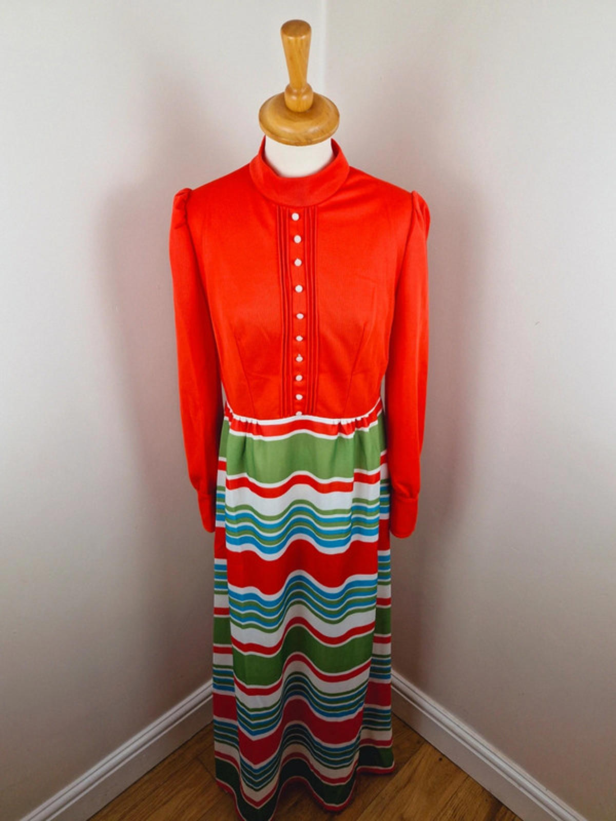 1970s Maxi Dress S M