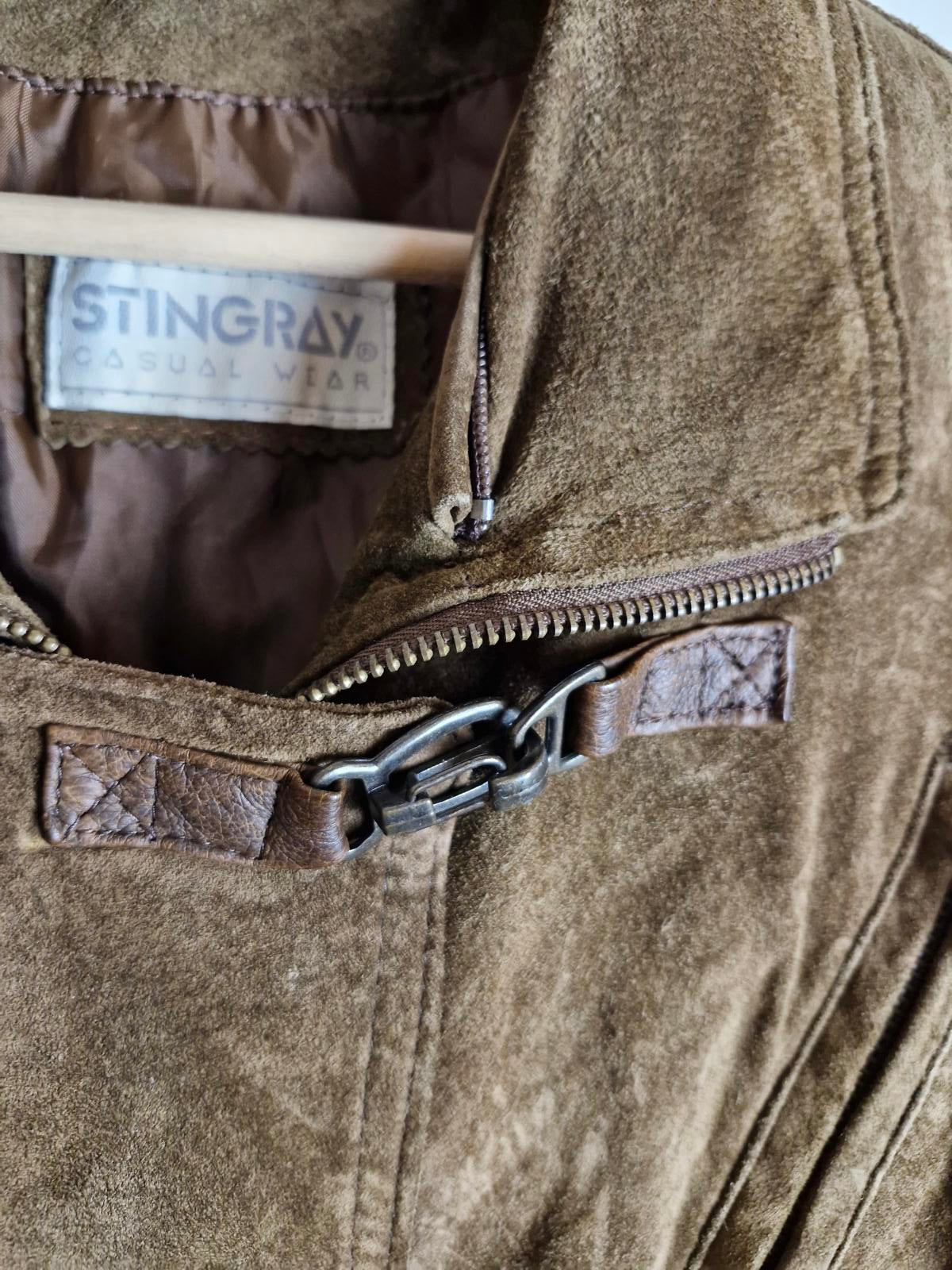 Suede Khaki Jacket L