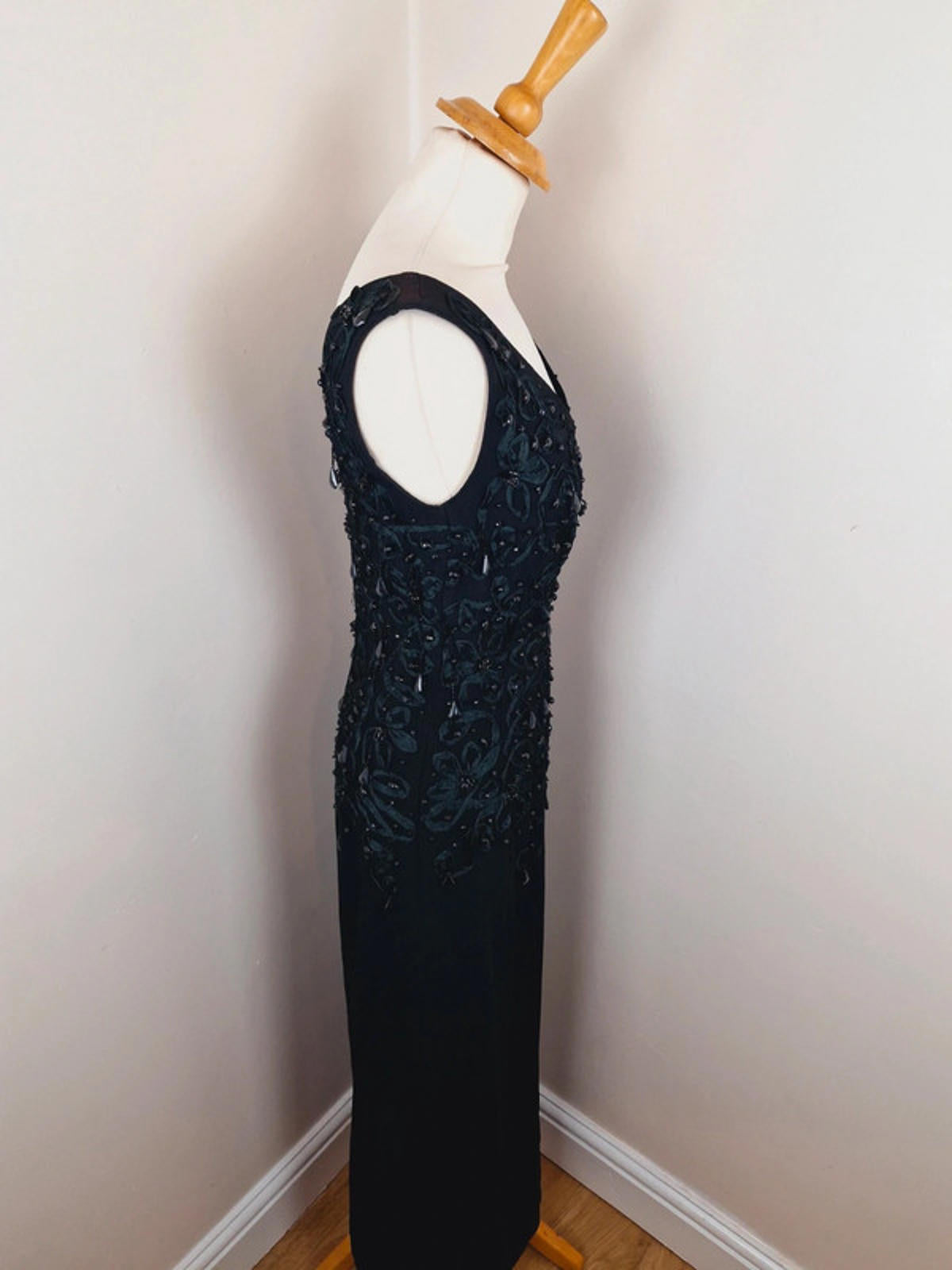 1960s Handmade Beaded Slip Dress S