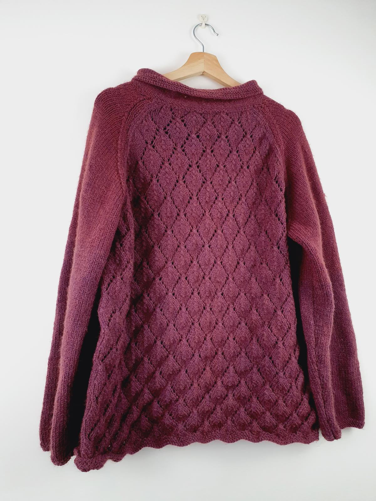 Handknitted Purple Jumper XXL UK20