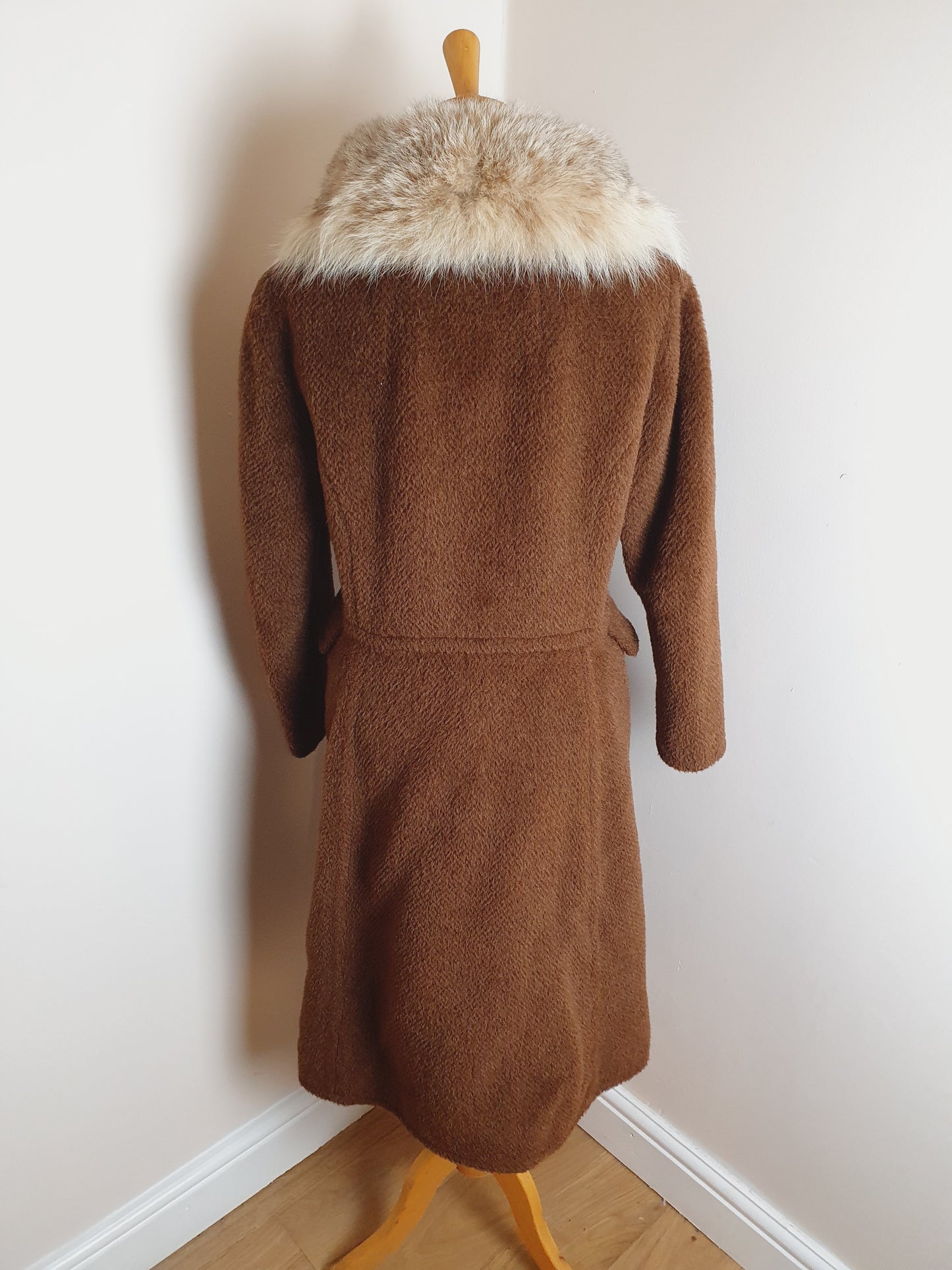 Vintage 1960s Fur Collar Coat S