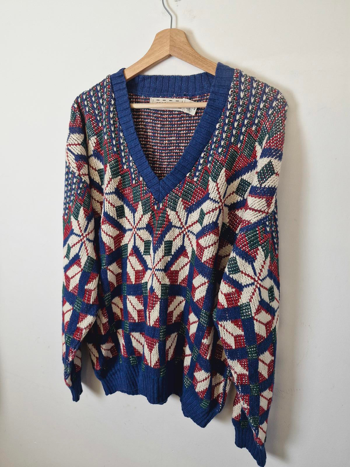 Mens Vintage Crossings Cotton Knitted Jumper Sweater M