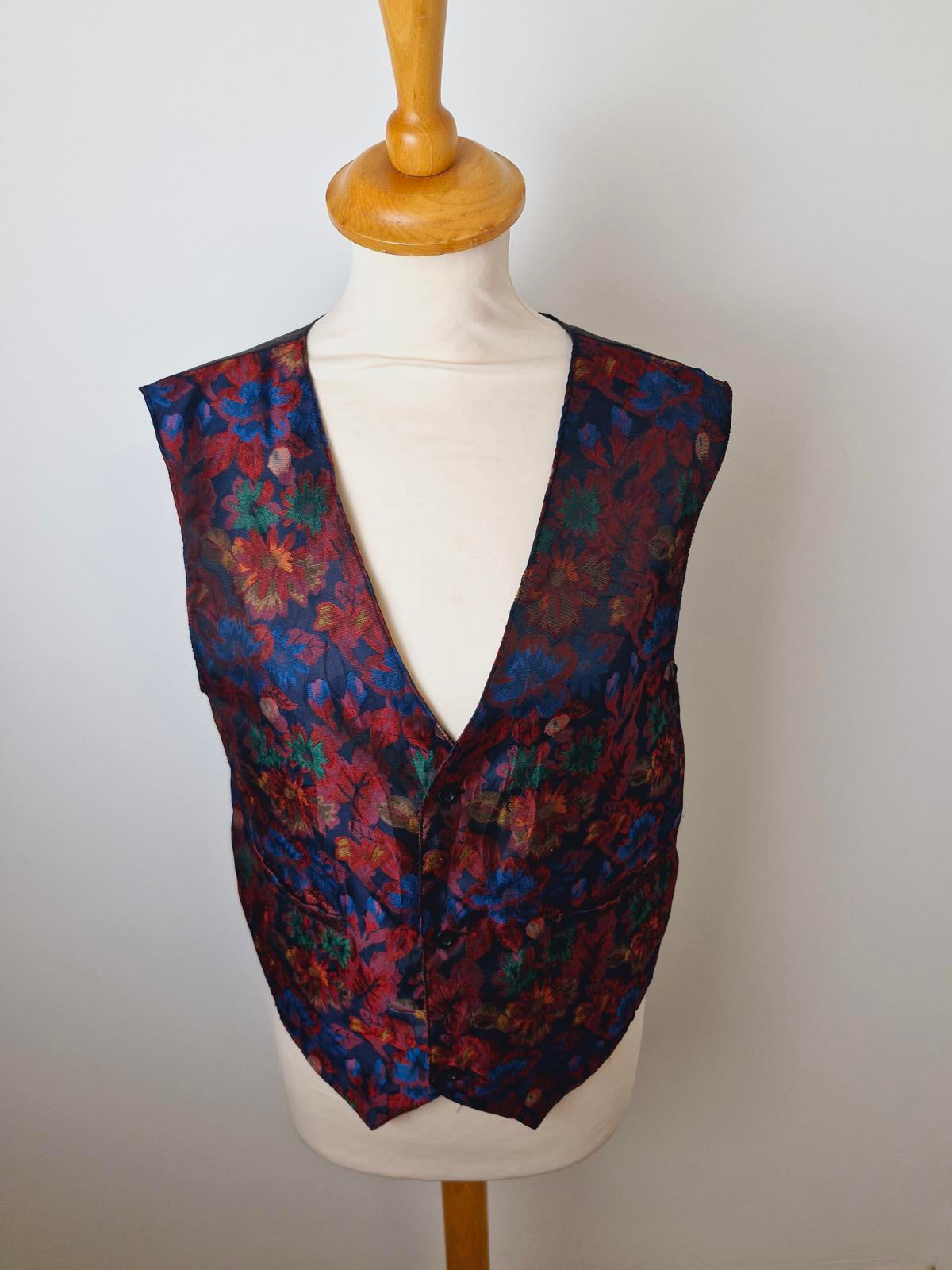Mens Vintage Lafayette Funky Waistcoat Gilet Top S