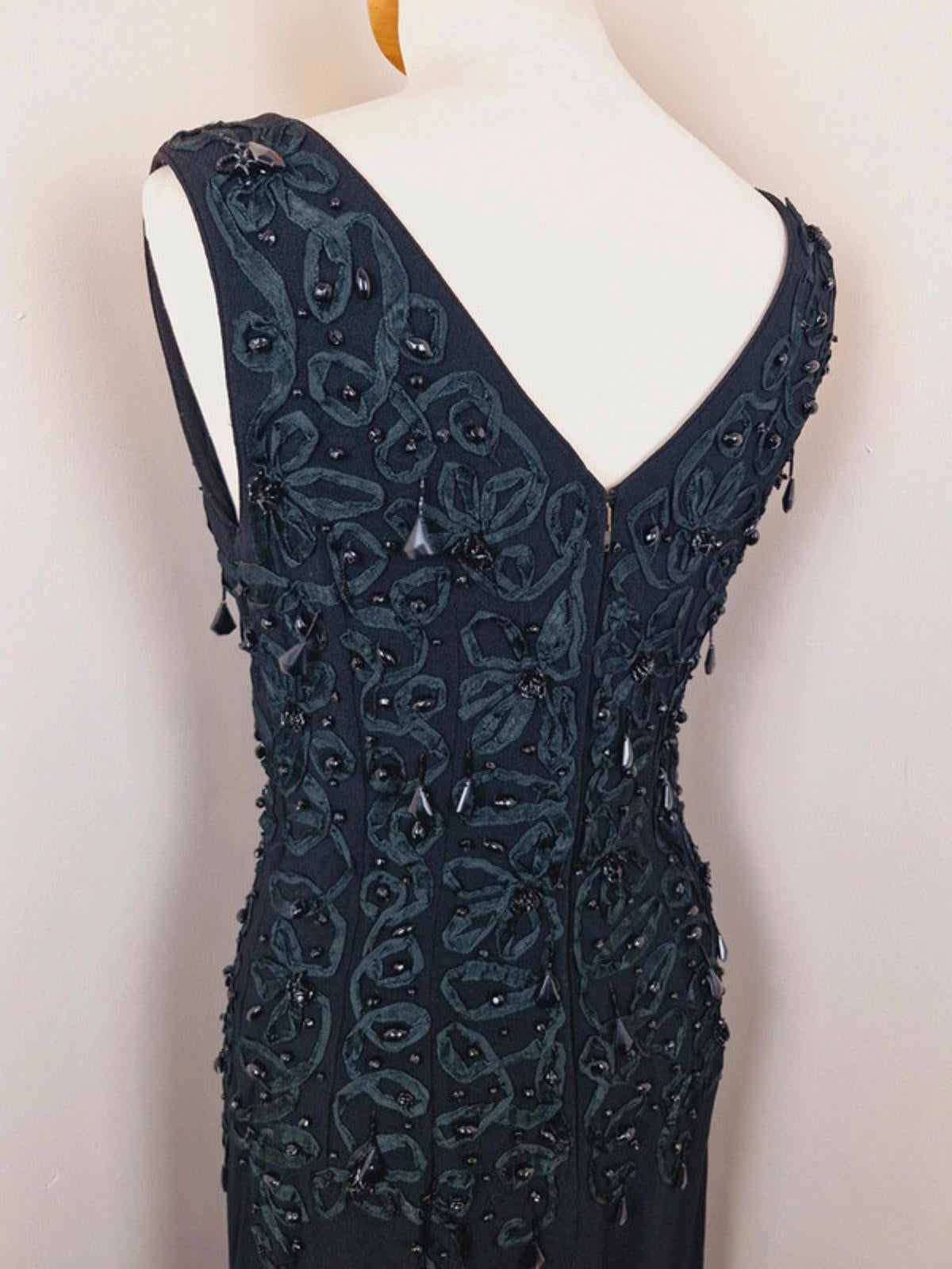 1960s Handmade Beaded Slip Dress S