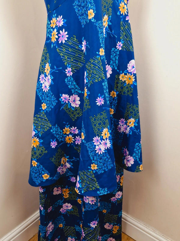 1970s Long Handmade Dress S M