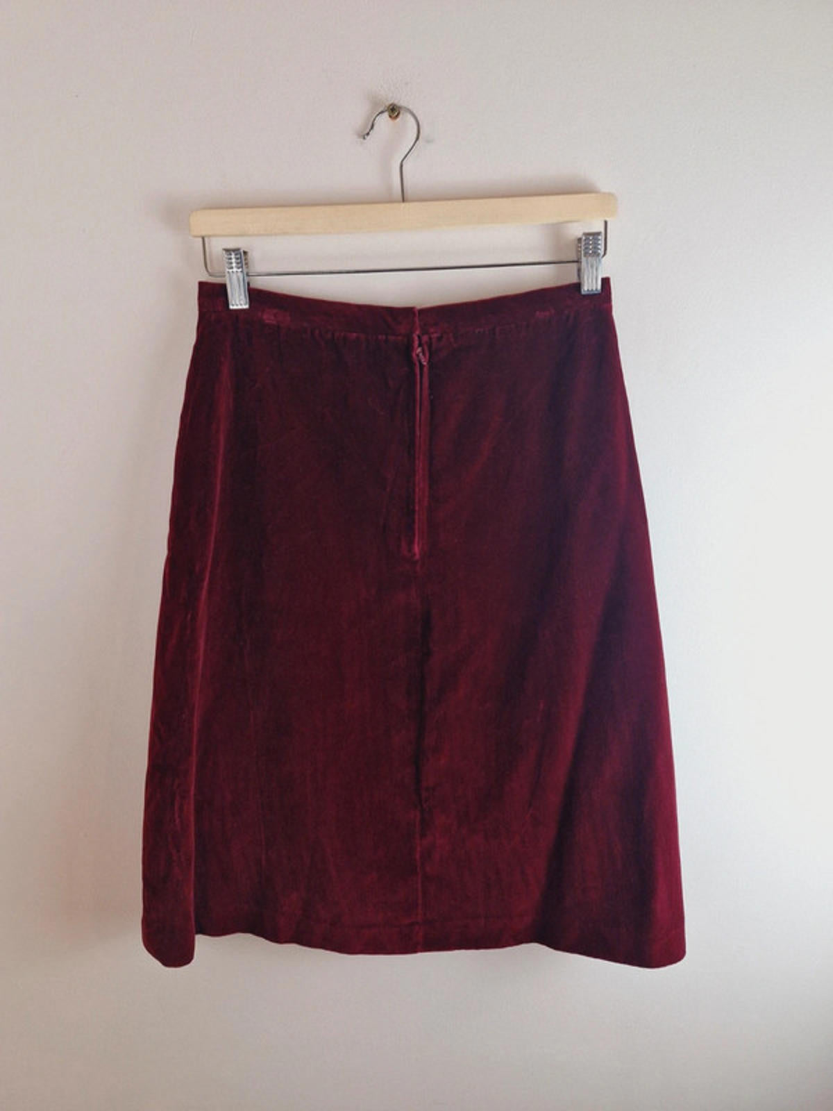 Burgundy Velvet Skirt S