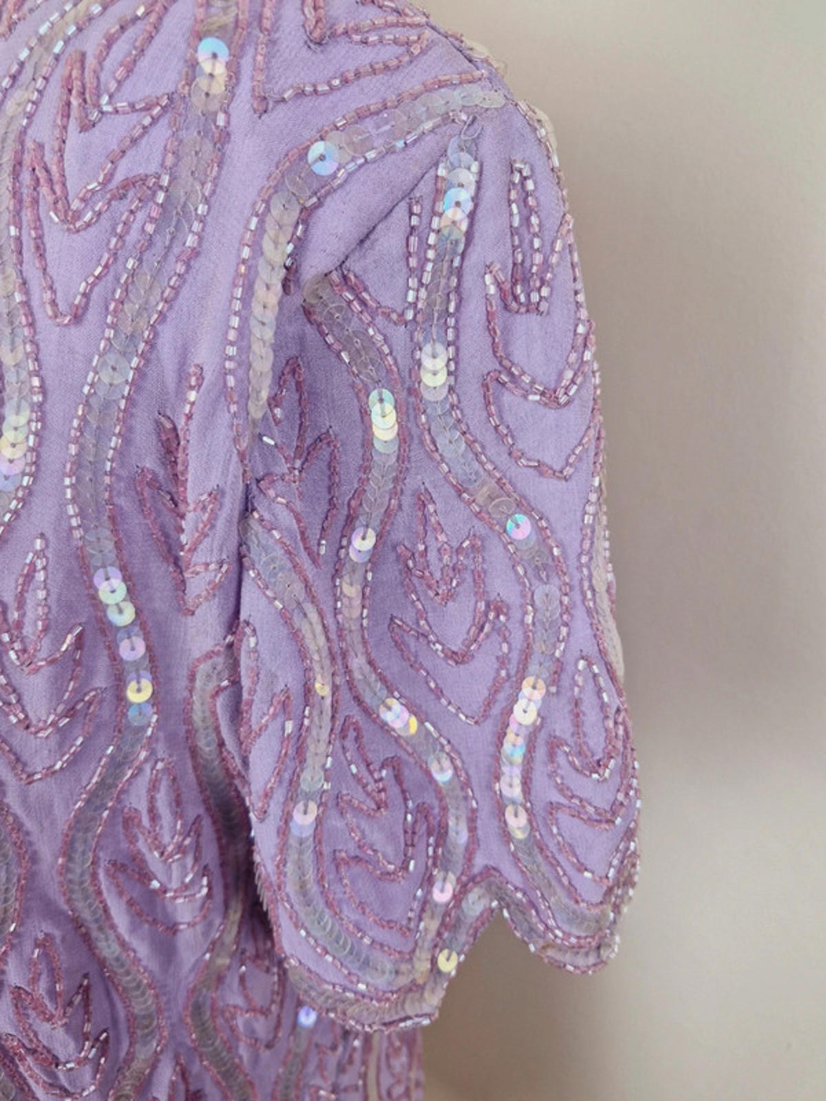 Lilac Beaded Sequin Top XL