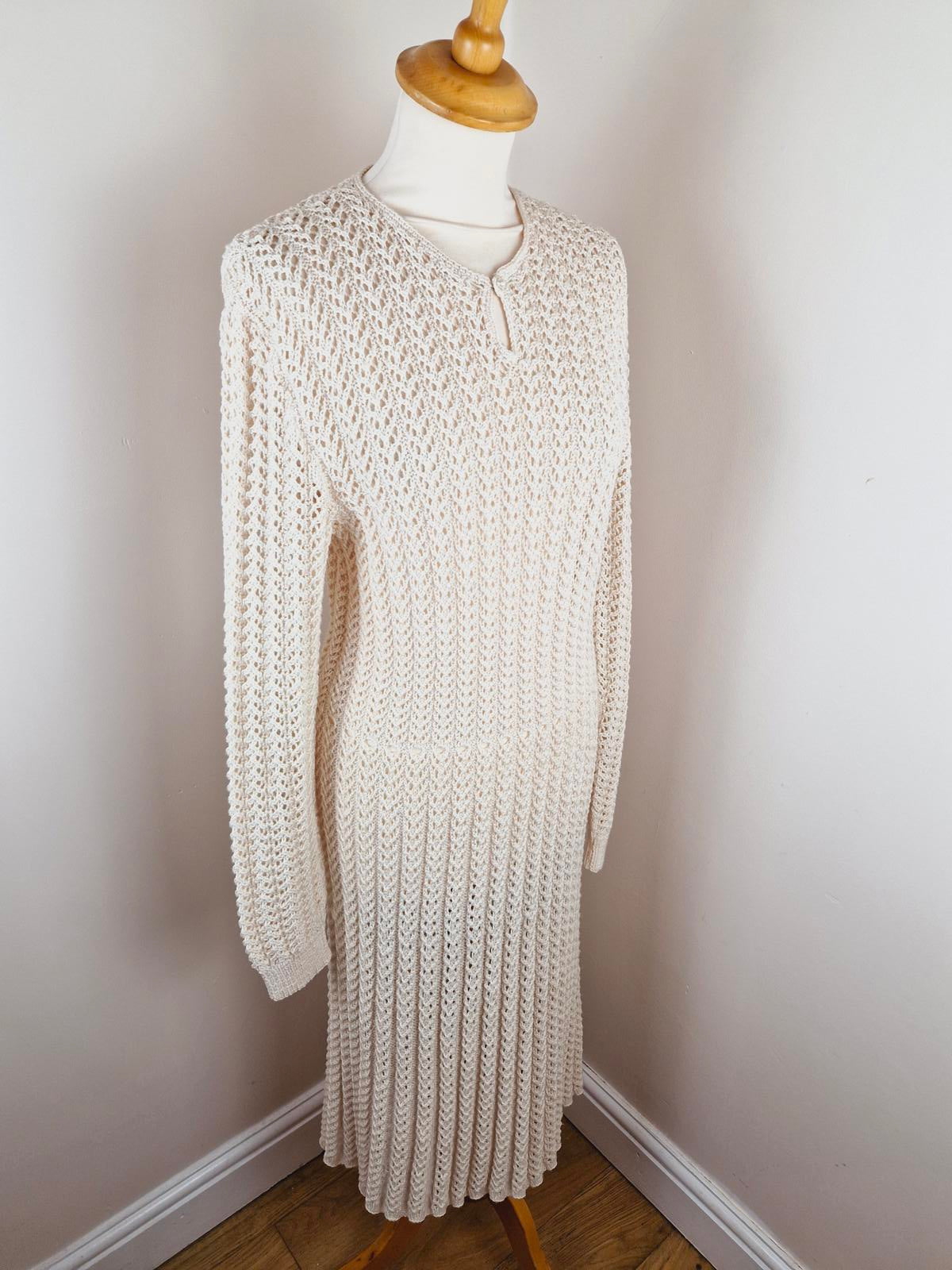 1970s Crochet Dress M