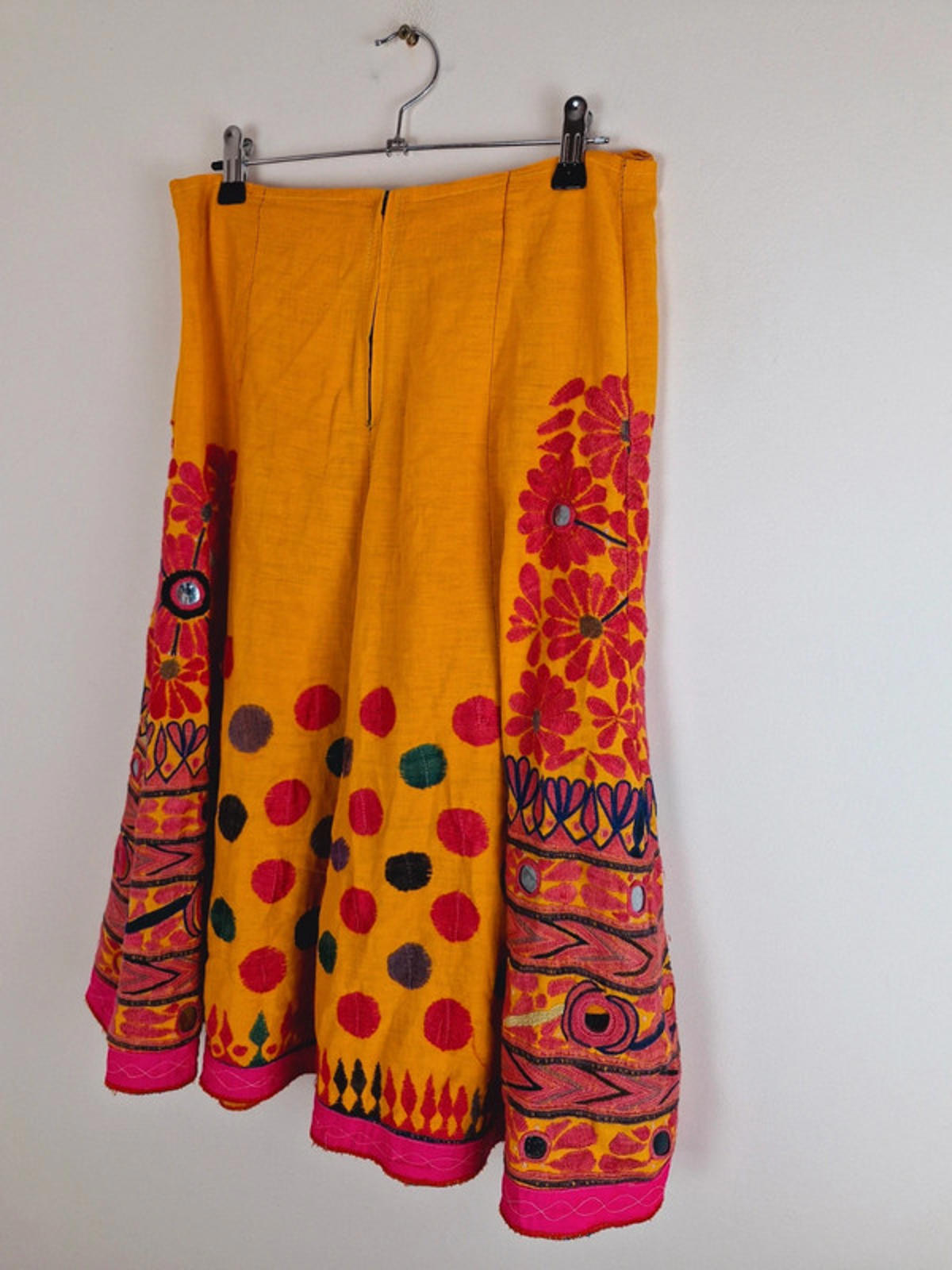 Boho Cotton Aline Midi Skirt M