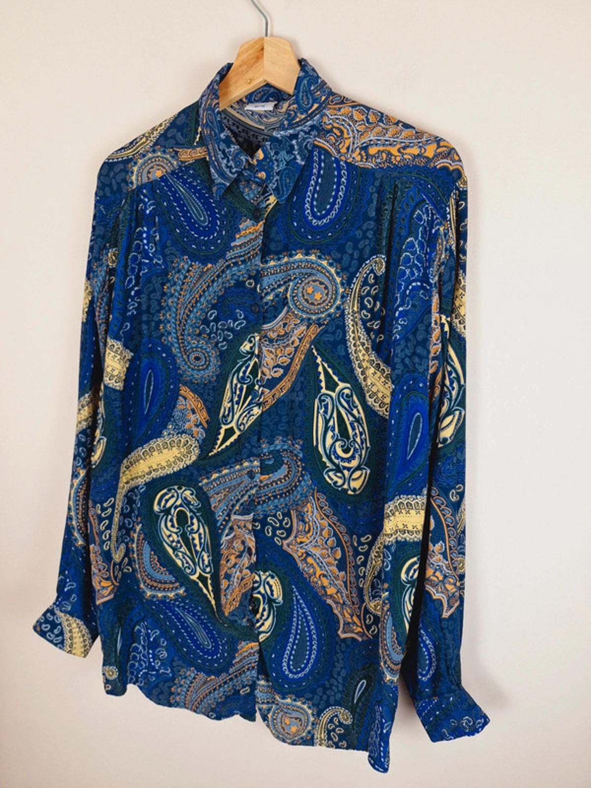 Long Sleeve Paisley Shirt M L UK14
