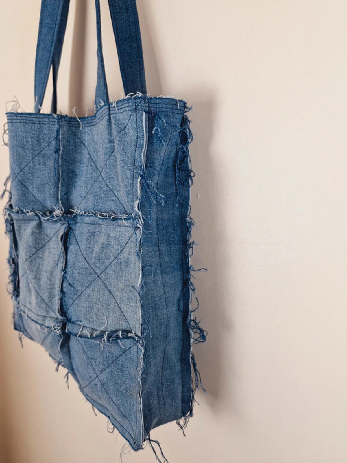 Denim Patchwork Shoulder Bag