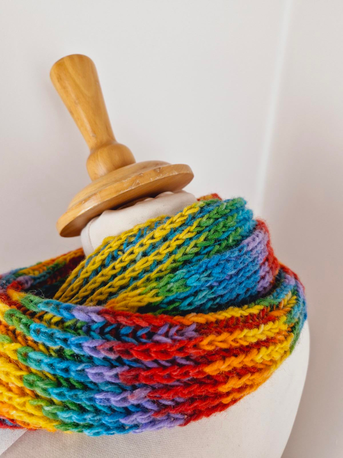 Handknitted Rainbow Scarf