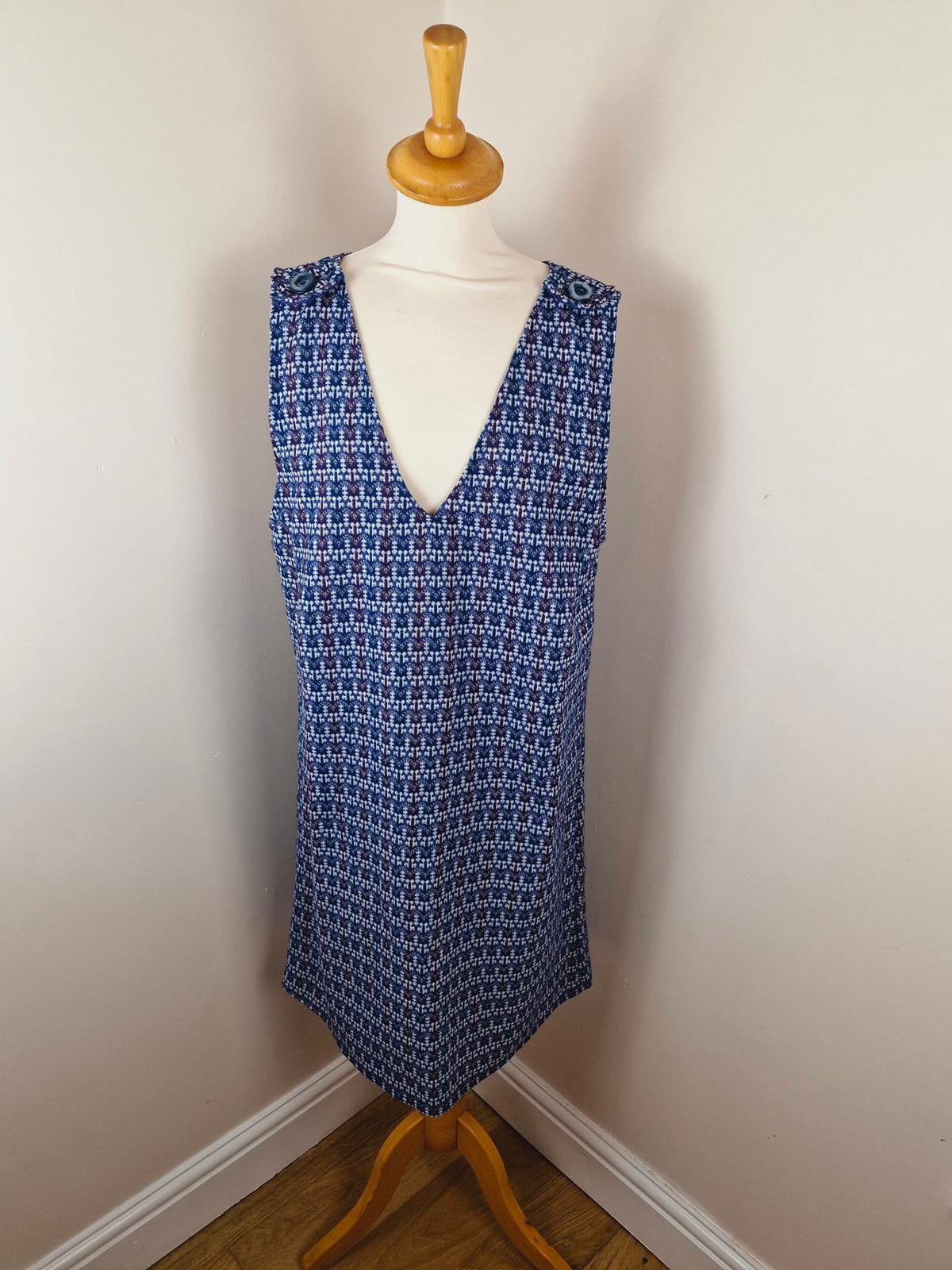 Womens Vintage 1970s 70s Handmade Pinafore Dress Shift M L