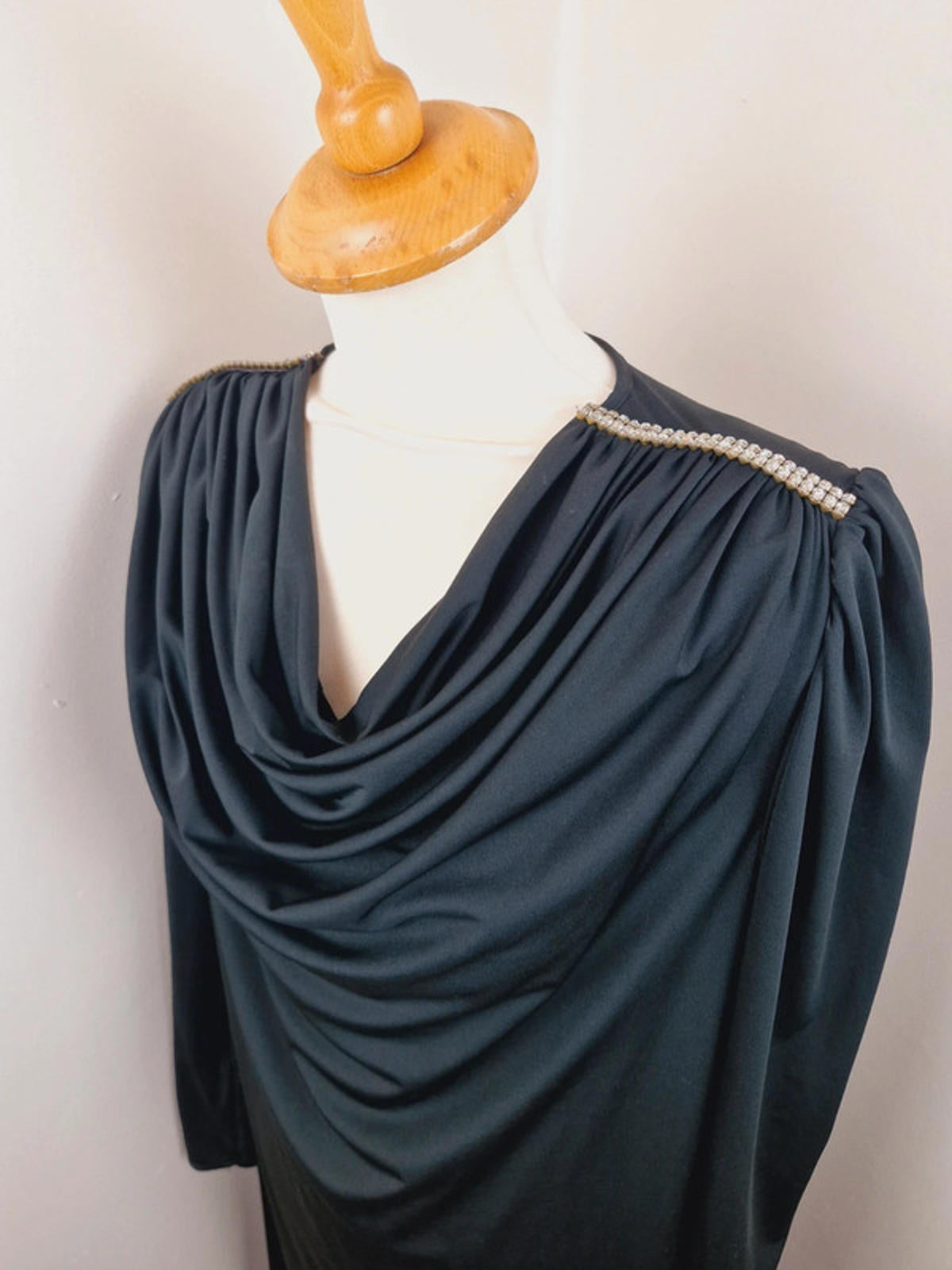 Womens Vintage Oscar de la Renta Designer Long Maxi Black Dress M