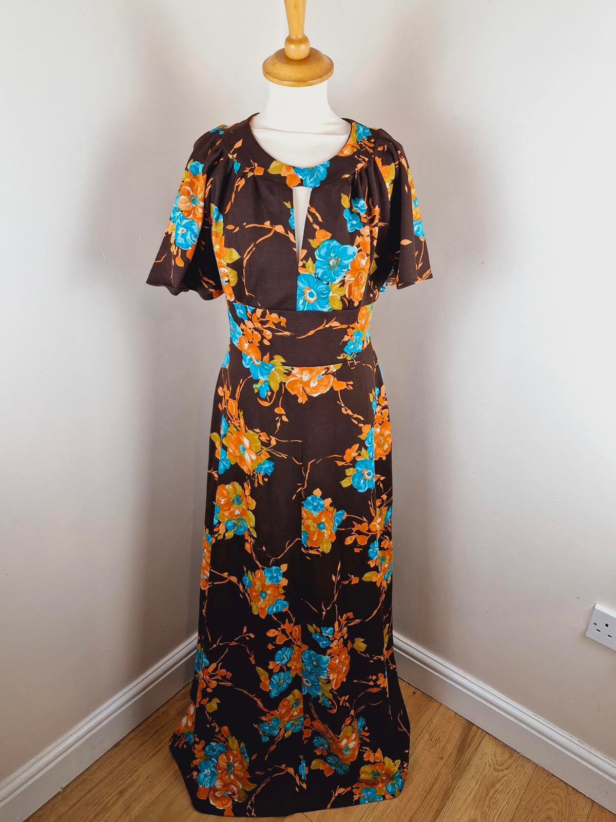 1970s Maxi Dress S M