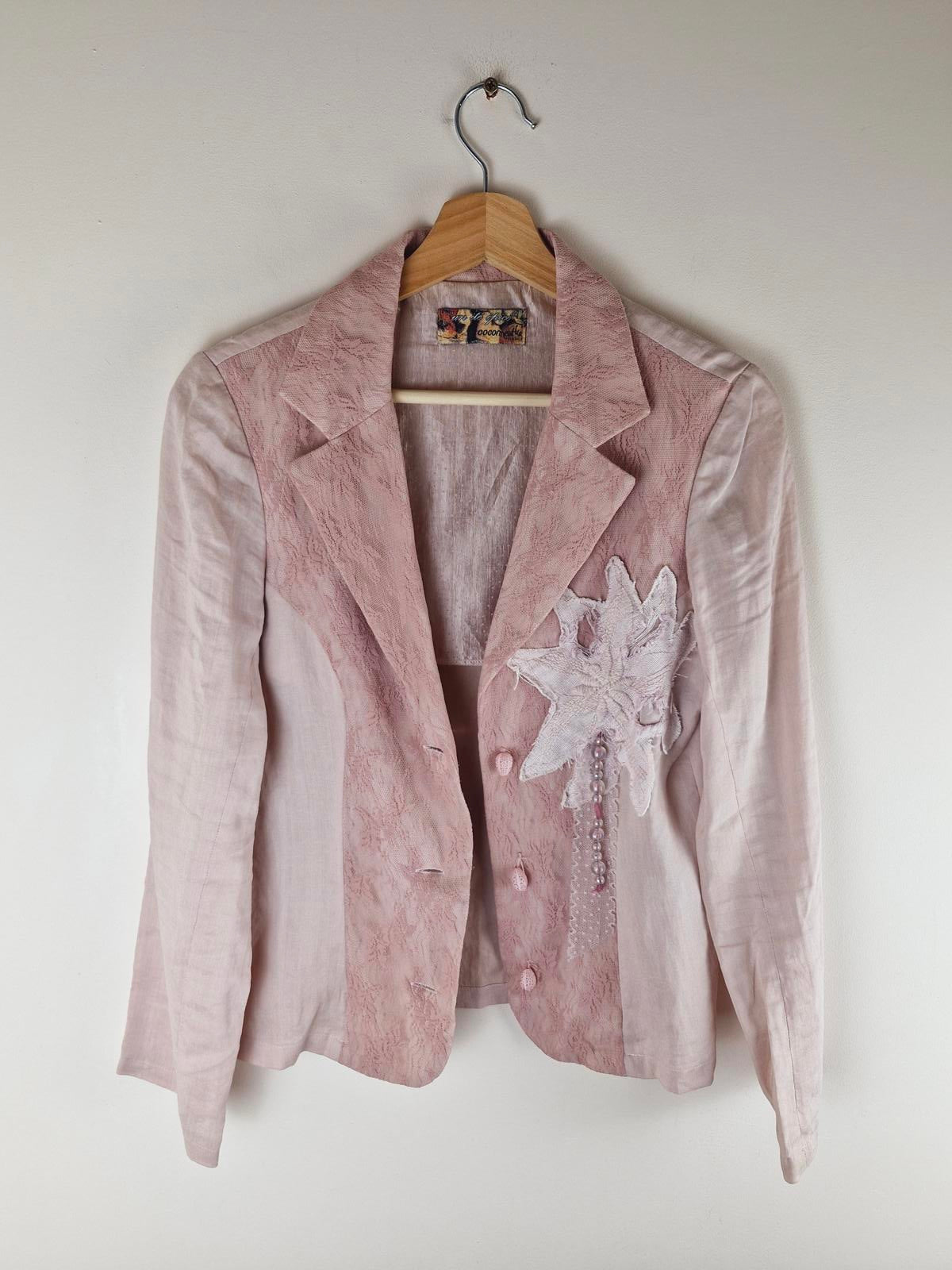 Pink Linen Blend Blazer S