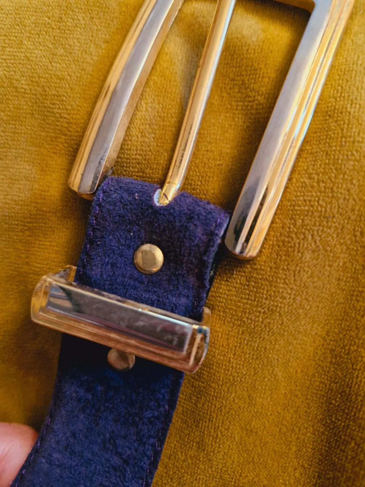 Purple Suede Leather Belt