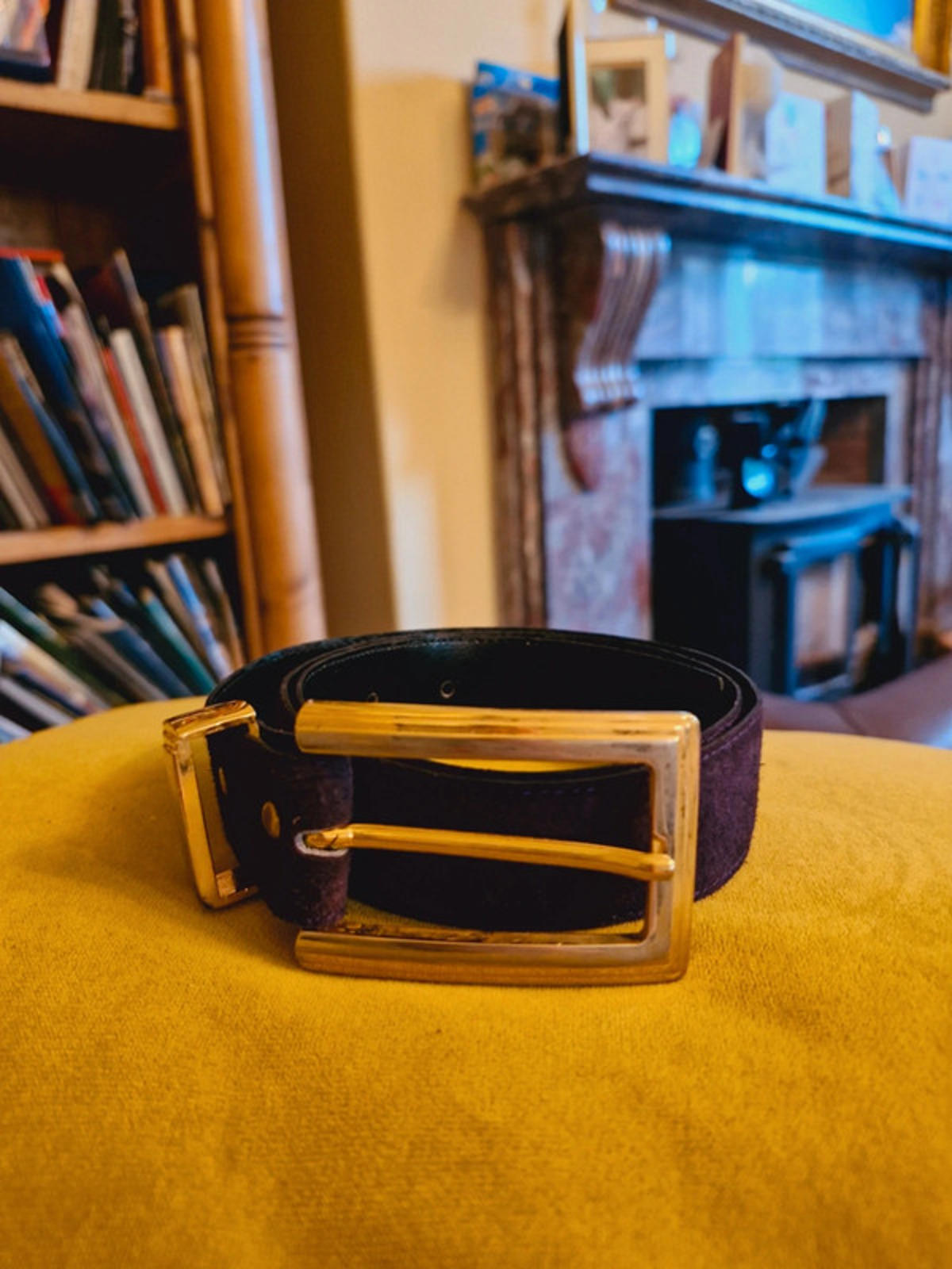 Purple Suede Leather Belt