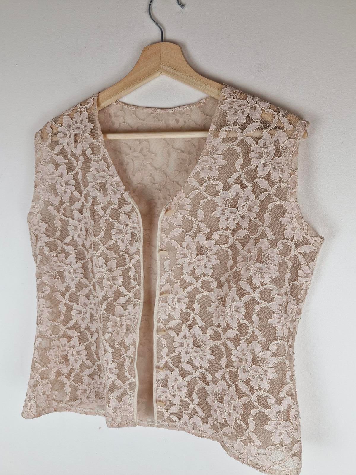 1970s Lace Waistcoat M