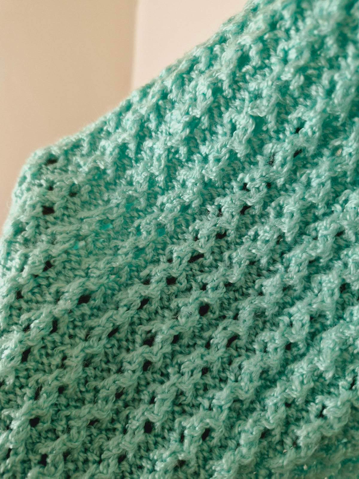 Handknitted Mint Jumper M