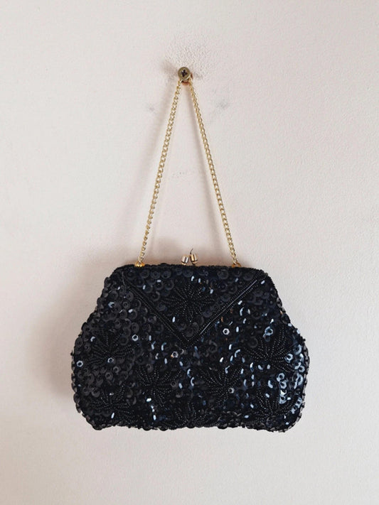 Black & Gold Sequin Bag
