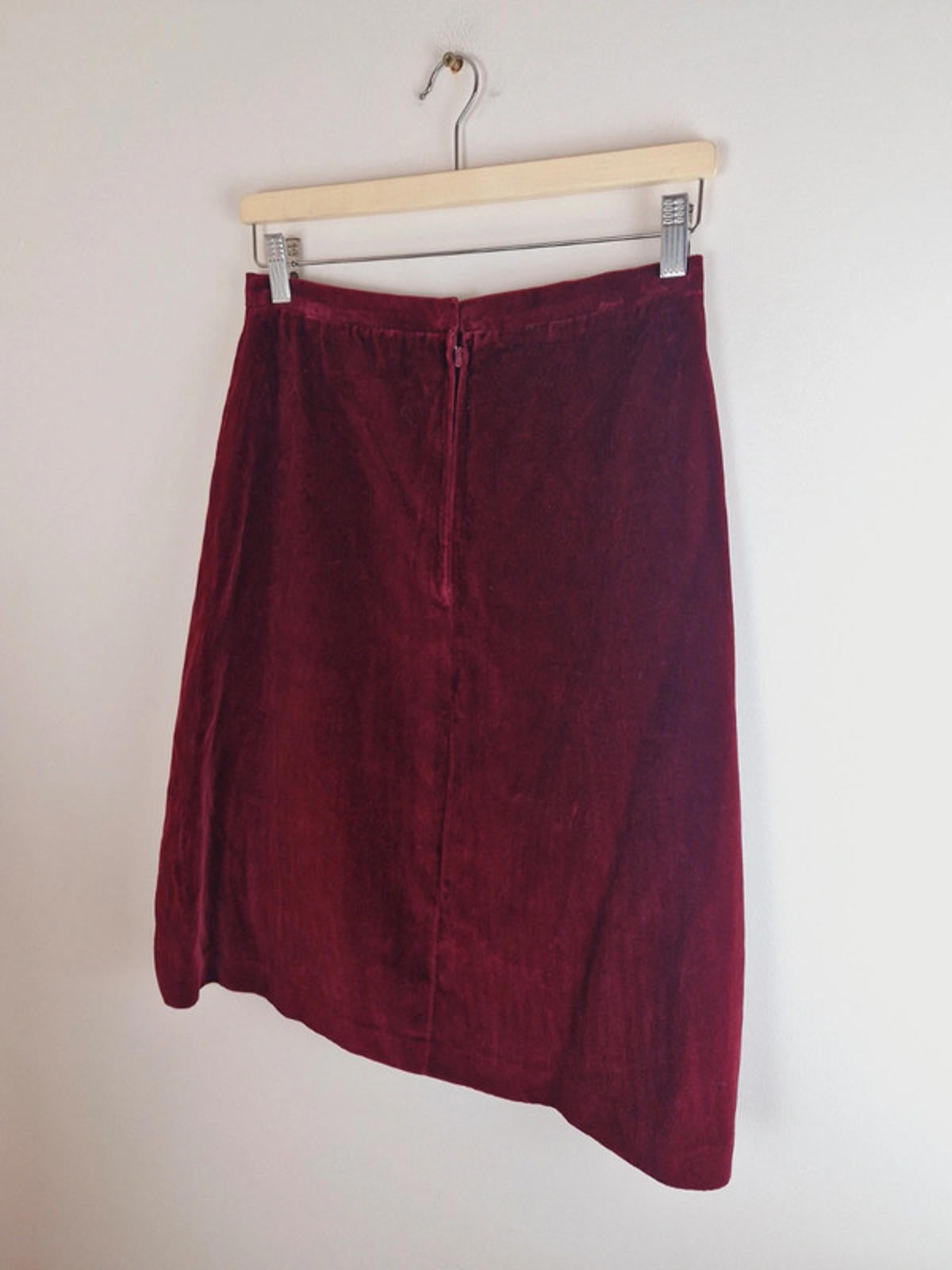 Burgundy Velvet Skirt S