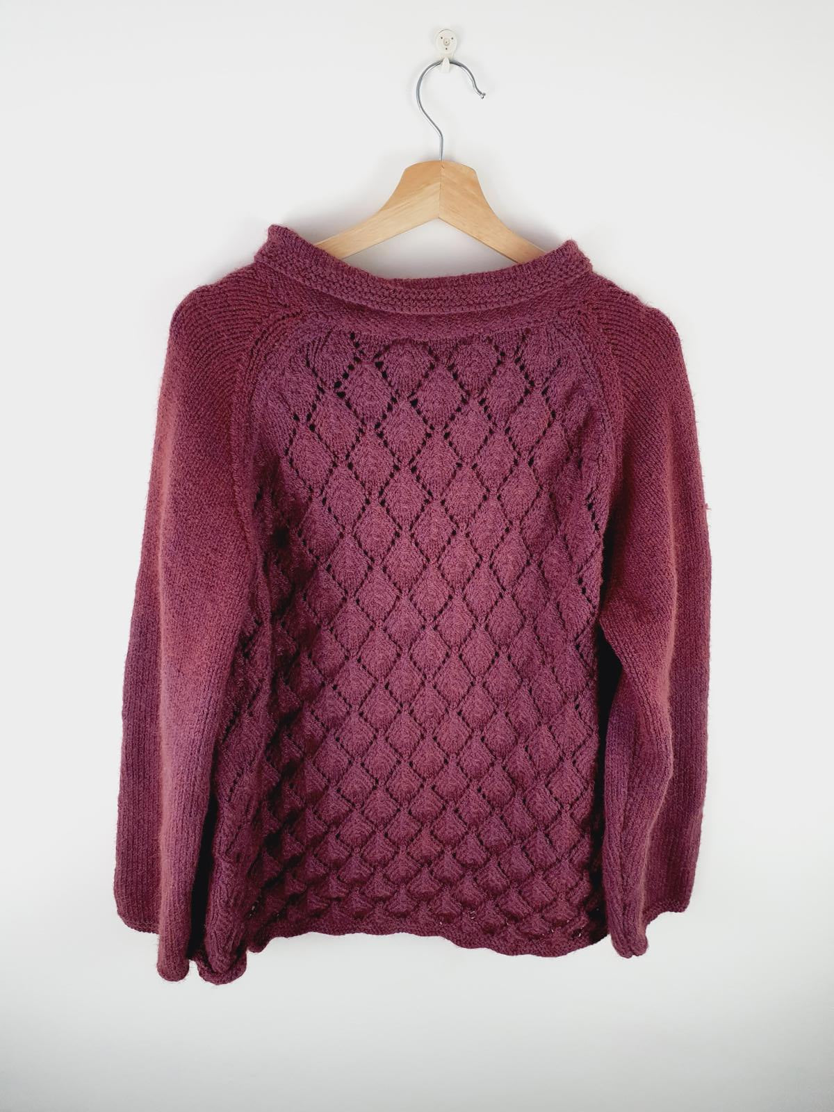Handknitted Purple Jumper XXL UK20
