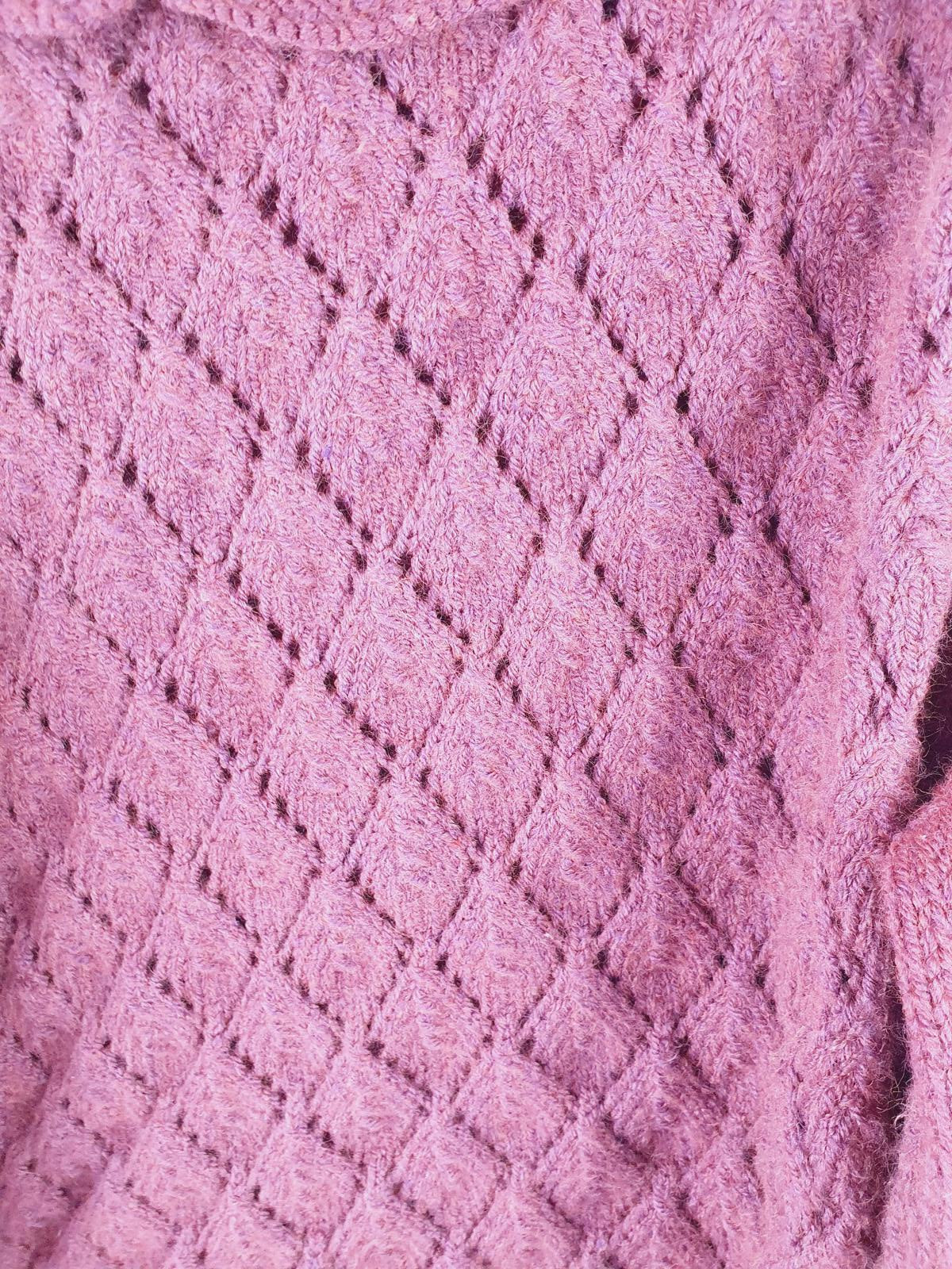 Handknitted Purple Jumper XXL UK20