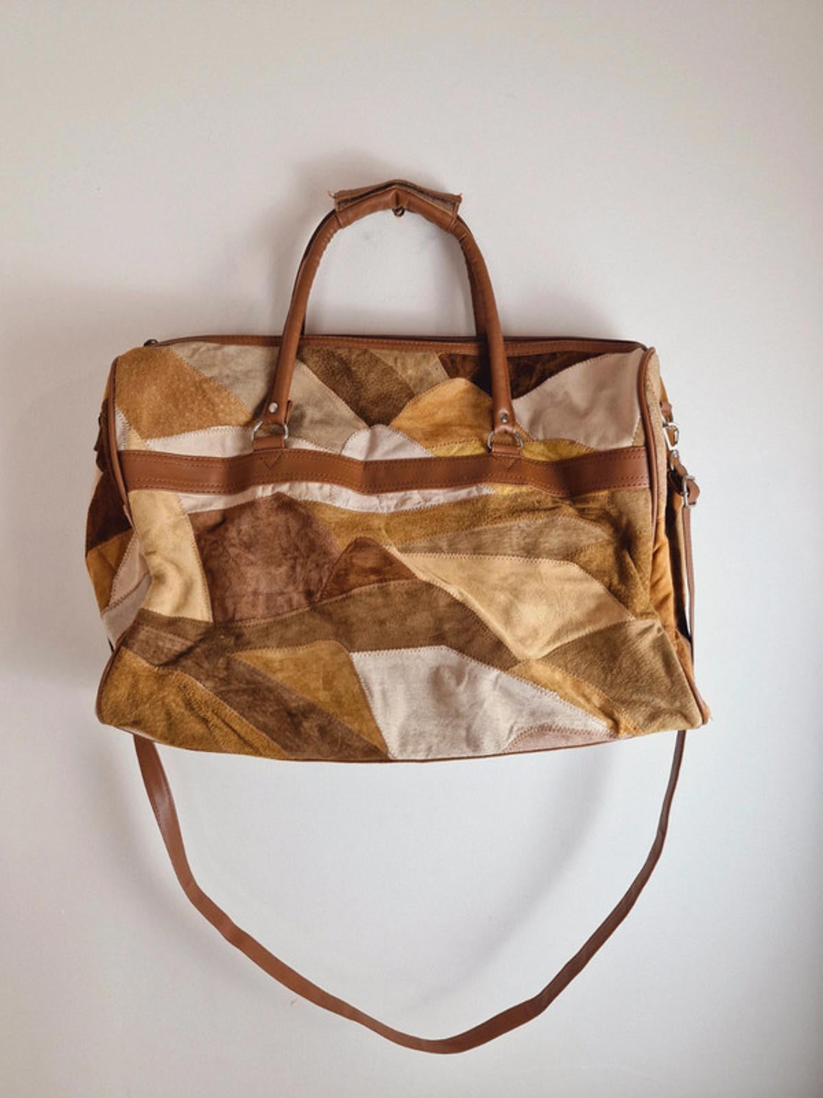 Suede Patchwork Weekend Bag