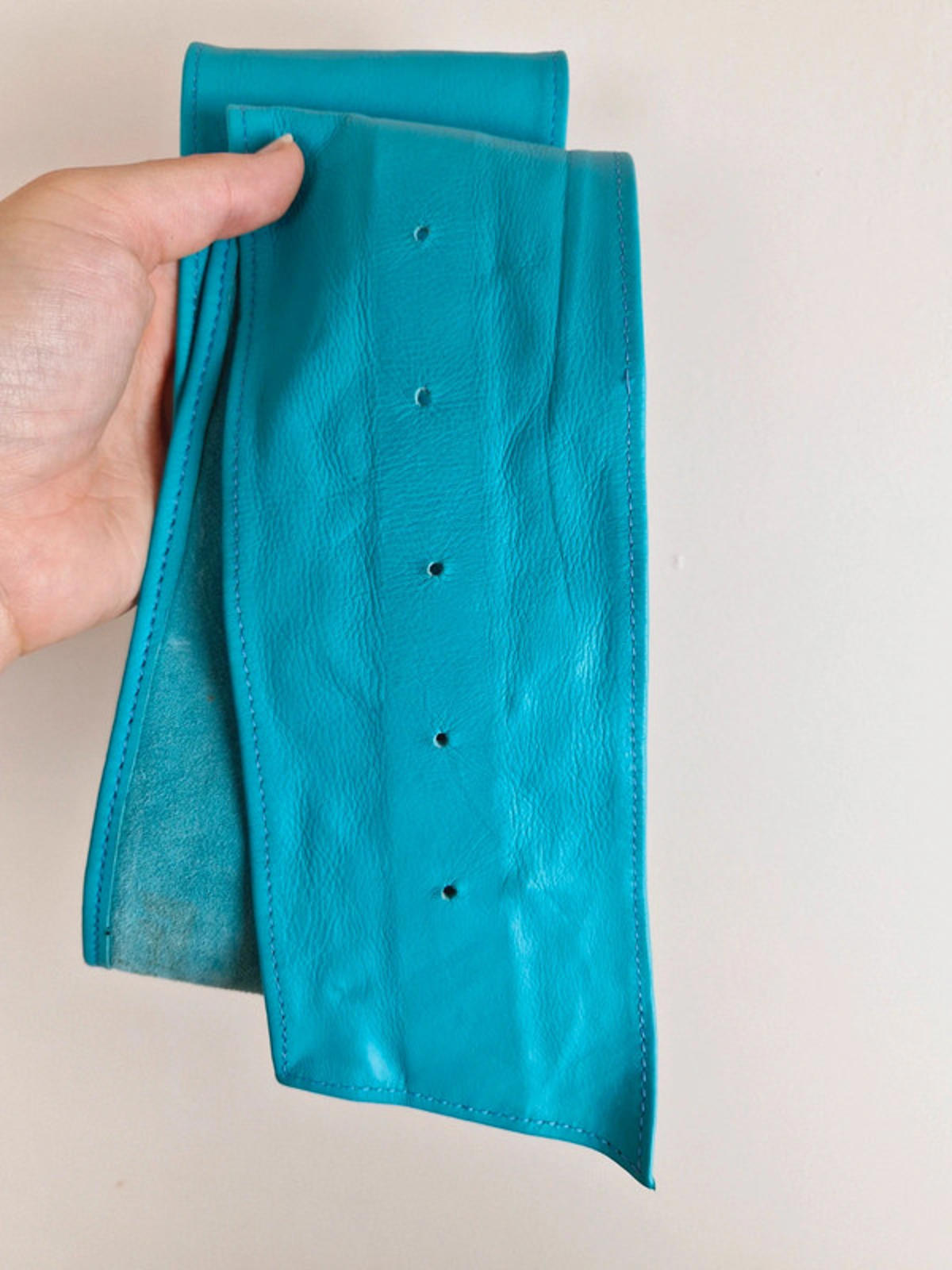 Y2k Leather Turquoise Belt
