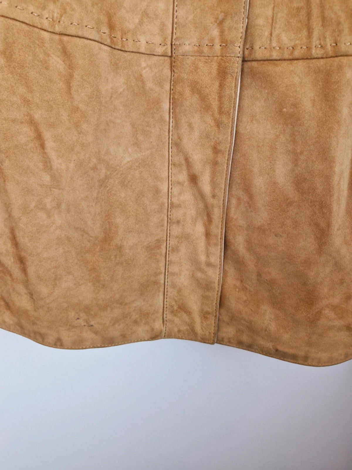 Tan Leather Suede Jacket M L