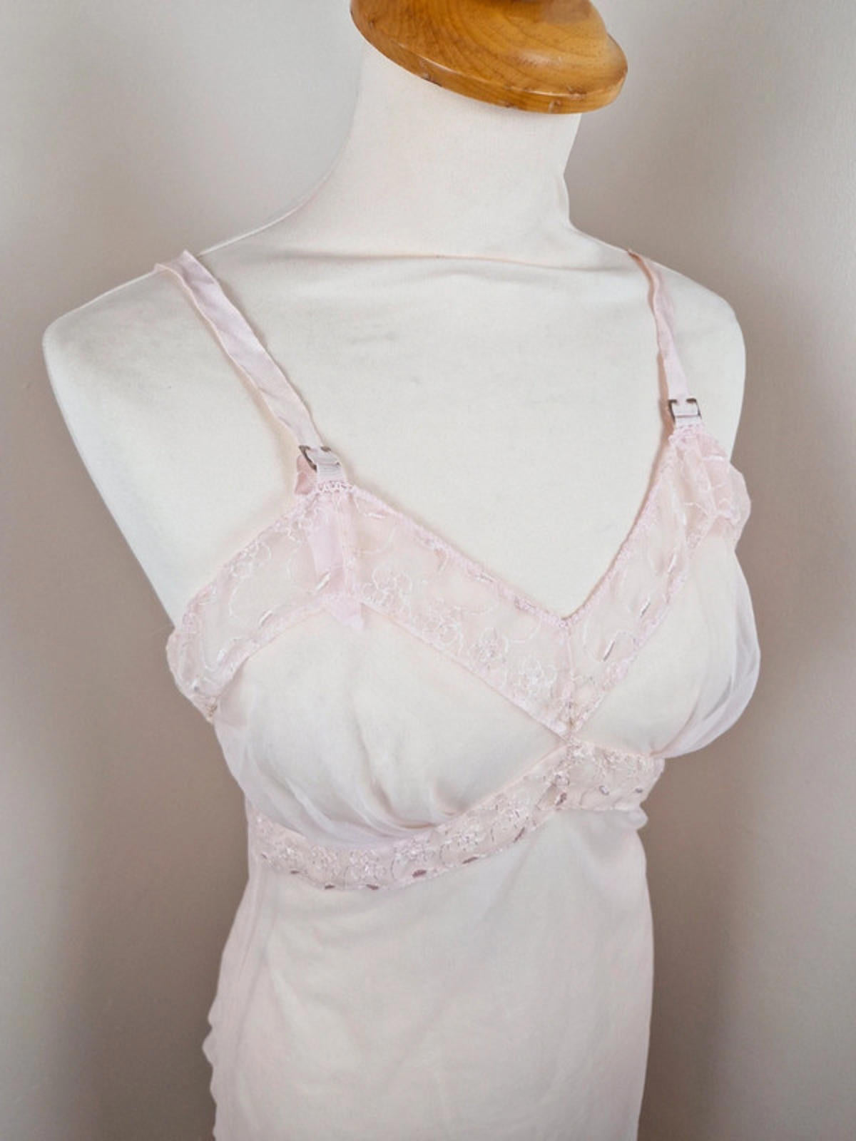 1960s Pink Sheer Slip Dress S