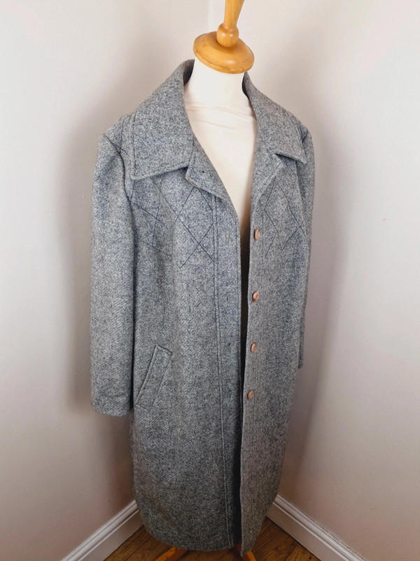Wool Blend Grey Coat XL