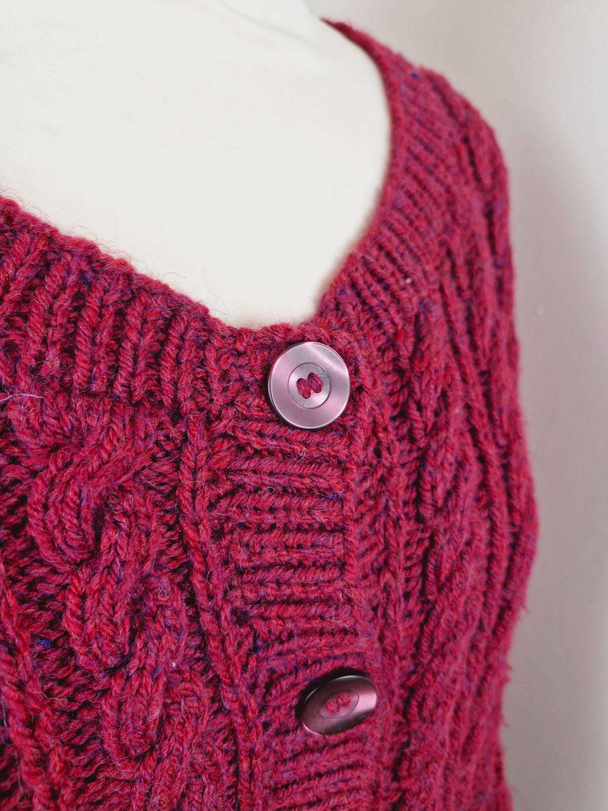 Handknitted Cardigan Purple XL