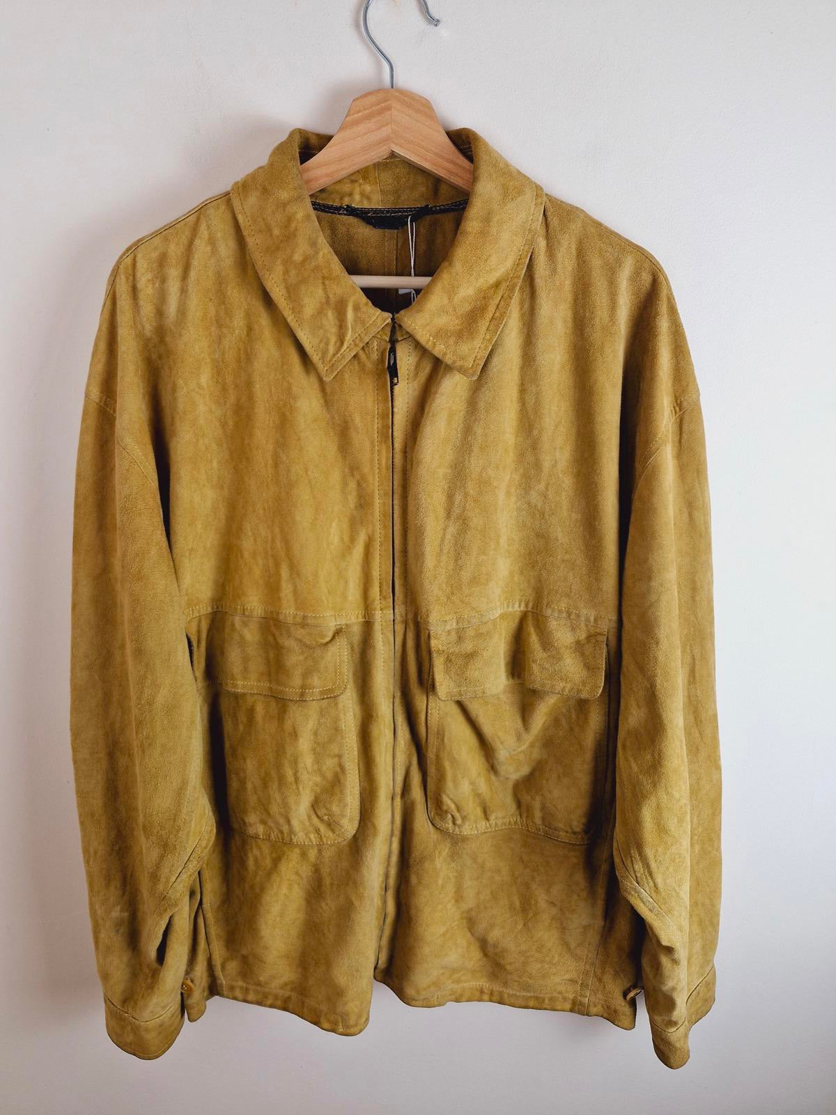 Mens Suede Bomber Jacket XL