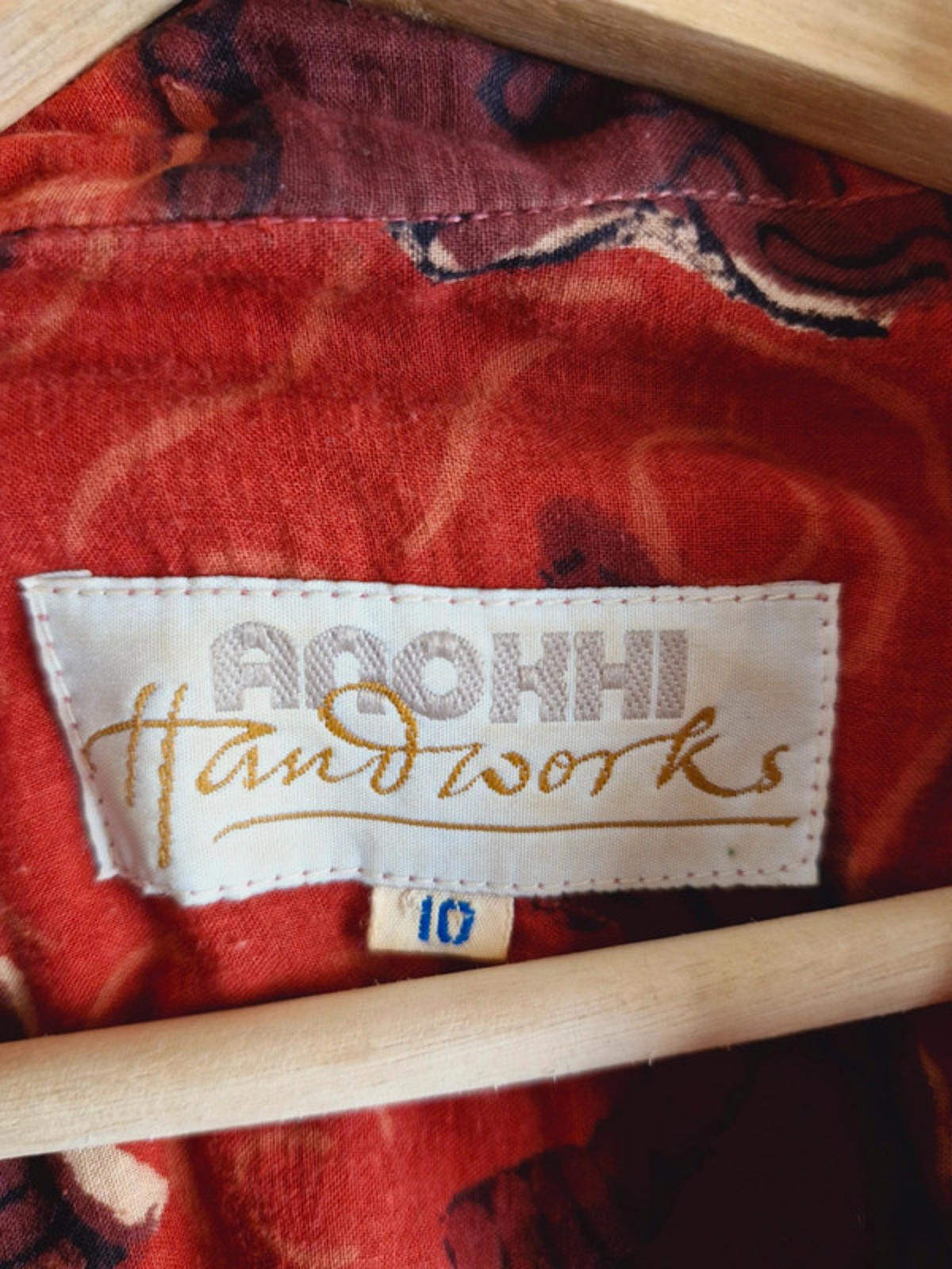 Anokhi Block Print Cotton Shirt S UK10