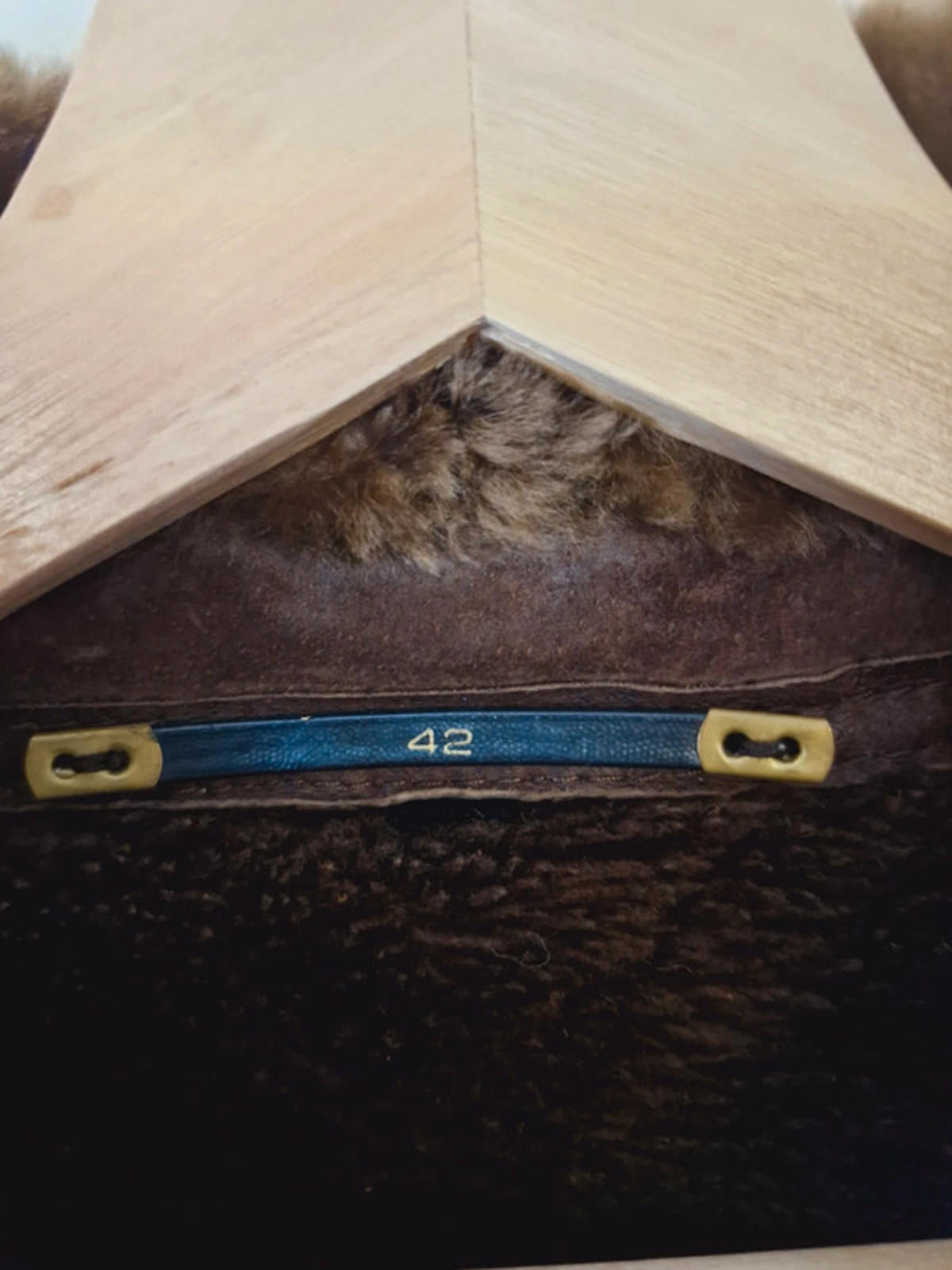 Womens Vintage Suede Leather Brown Quilted Jacket Coat M