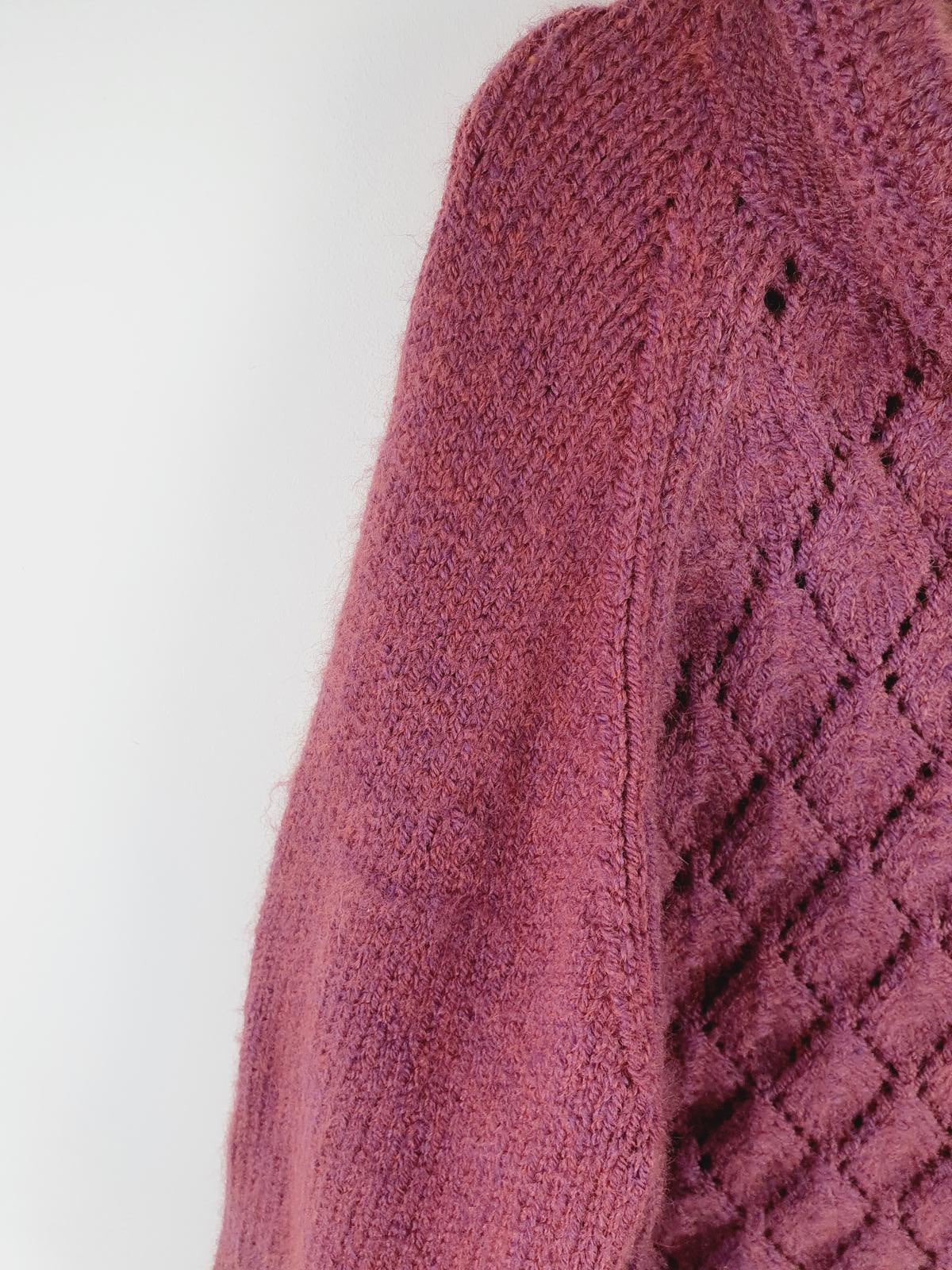 Handknitted Purple Jumper XXL UK20