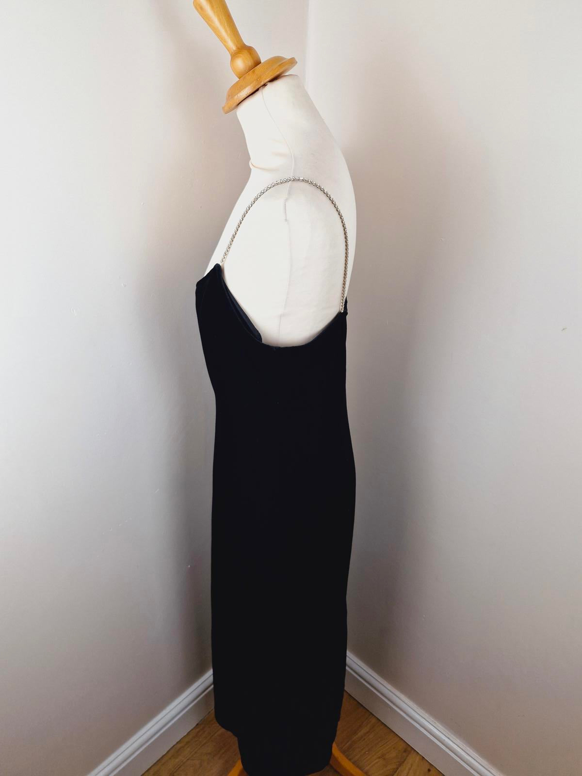 90s Long Velvet Slip Dress M