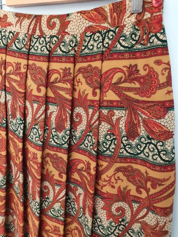 Paisley Midi Skirt M L UK14