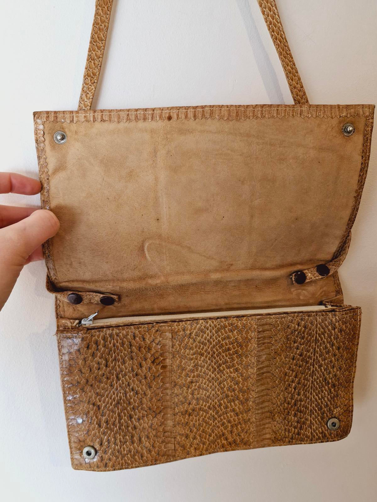 1970s Snakeskin Leather Bag