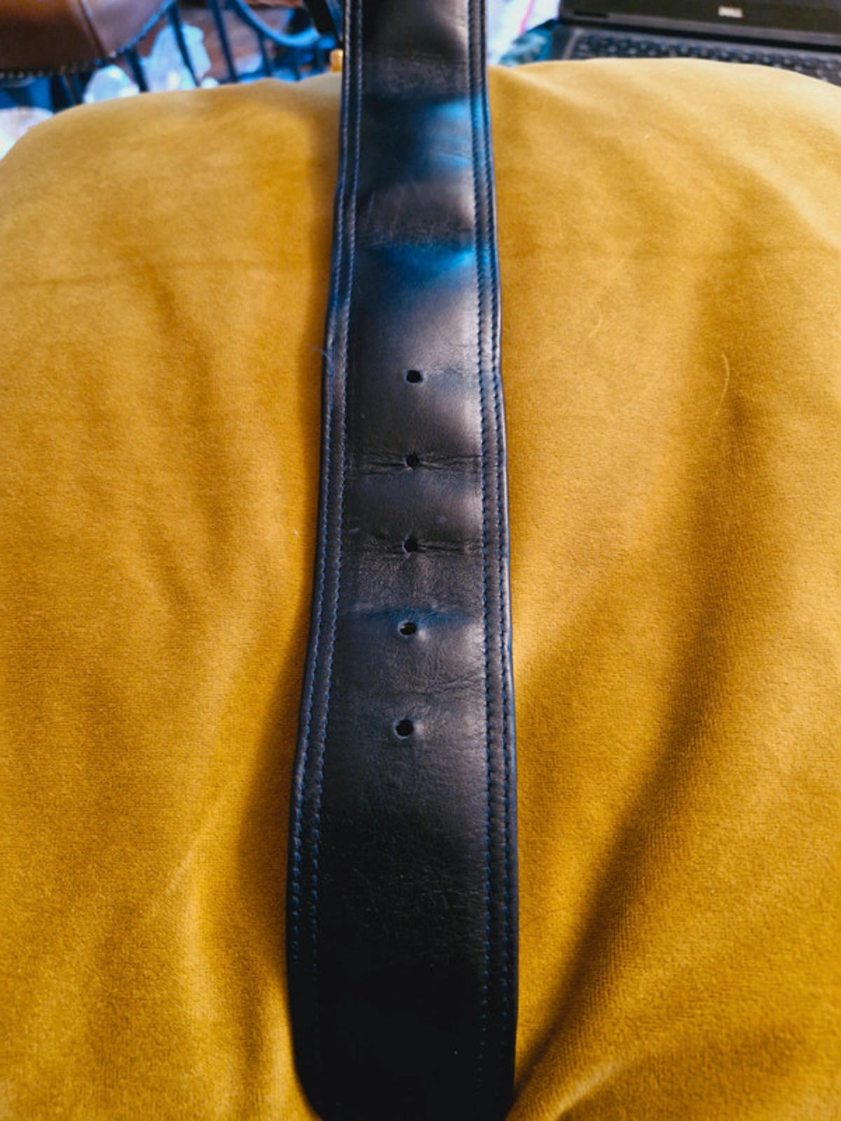 Chunky Leather Gold Buckle Belt
