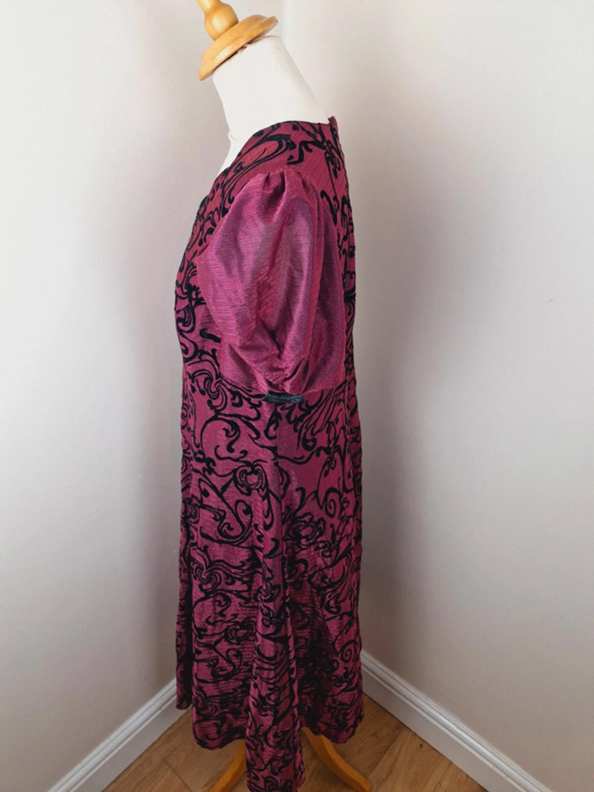 1980s Pink Metallic Dress M L