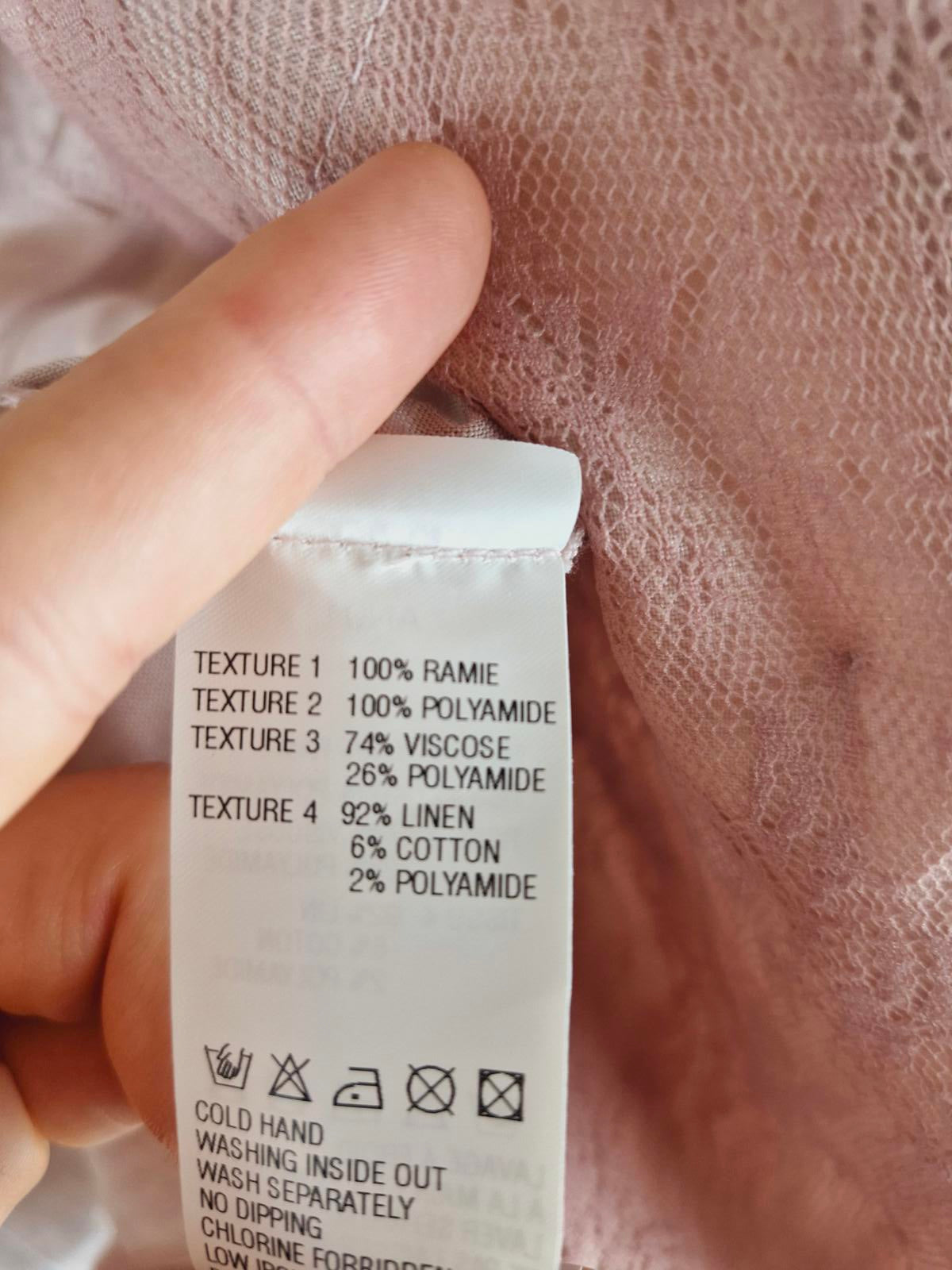 Pink Linen Blend Blazer S