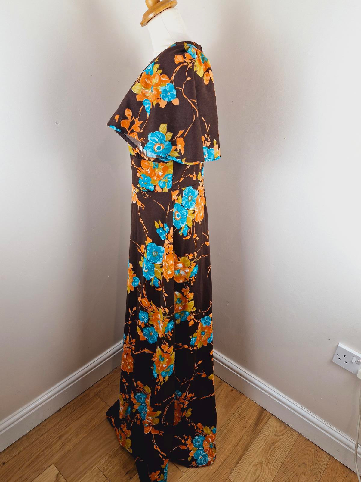 1970s Maxi Dress S M