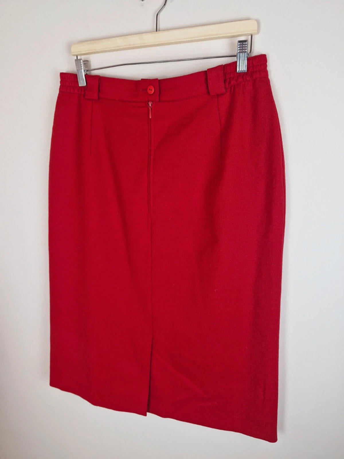 Red Midi Skirt Wool L